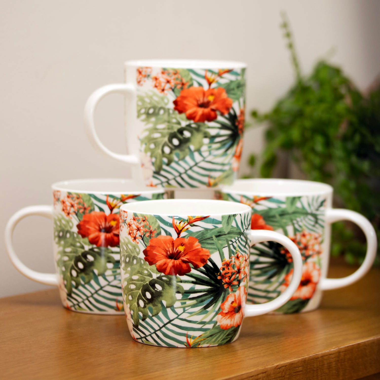 Set Of 4 Jungle Barrel Mugs