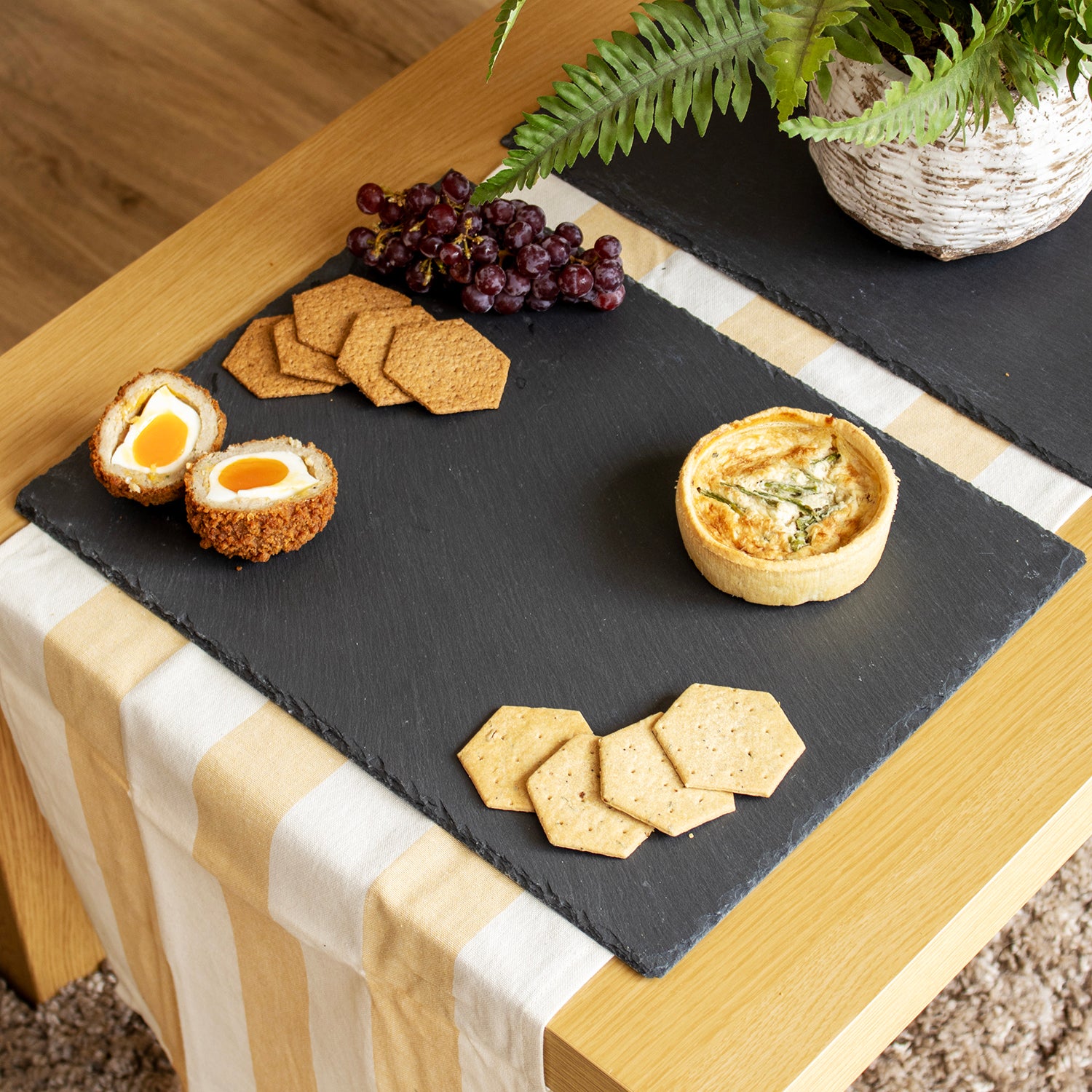 Set Of 2 Large Rectangle Slate Platters