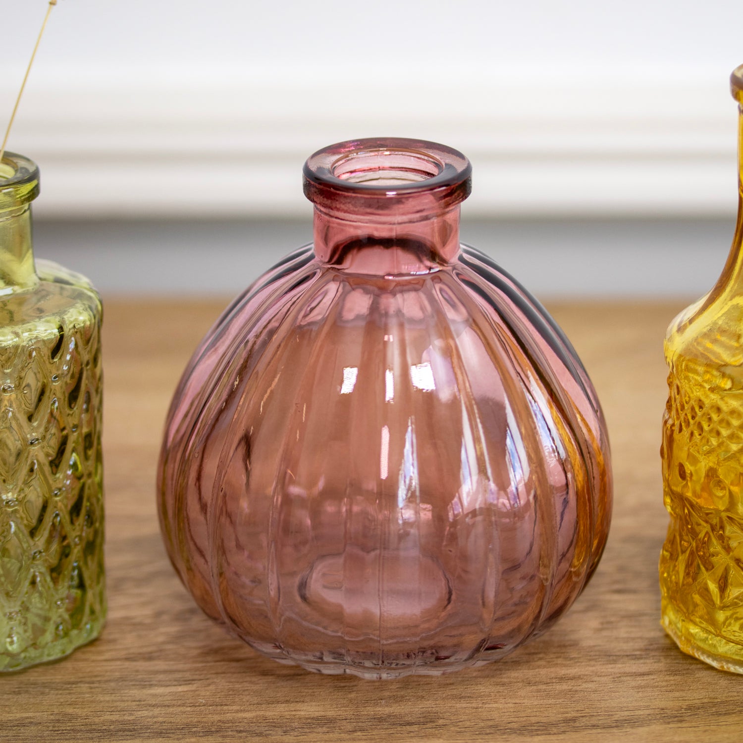 Set aus 4 vielseitigen Glasknospenvasen