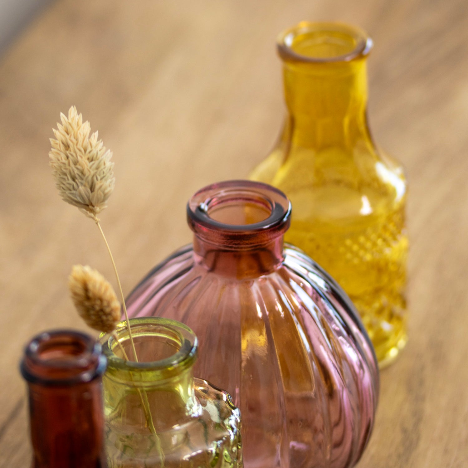 Set aus 4 vielseitigen Glasknospenvasen