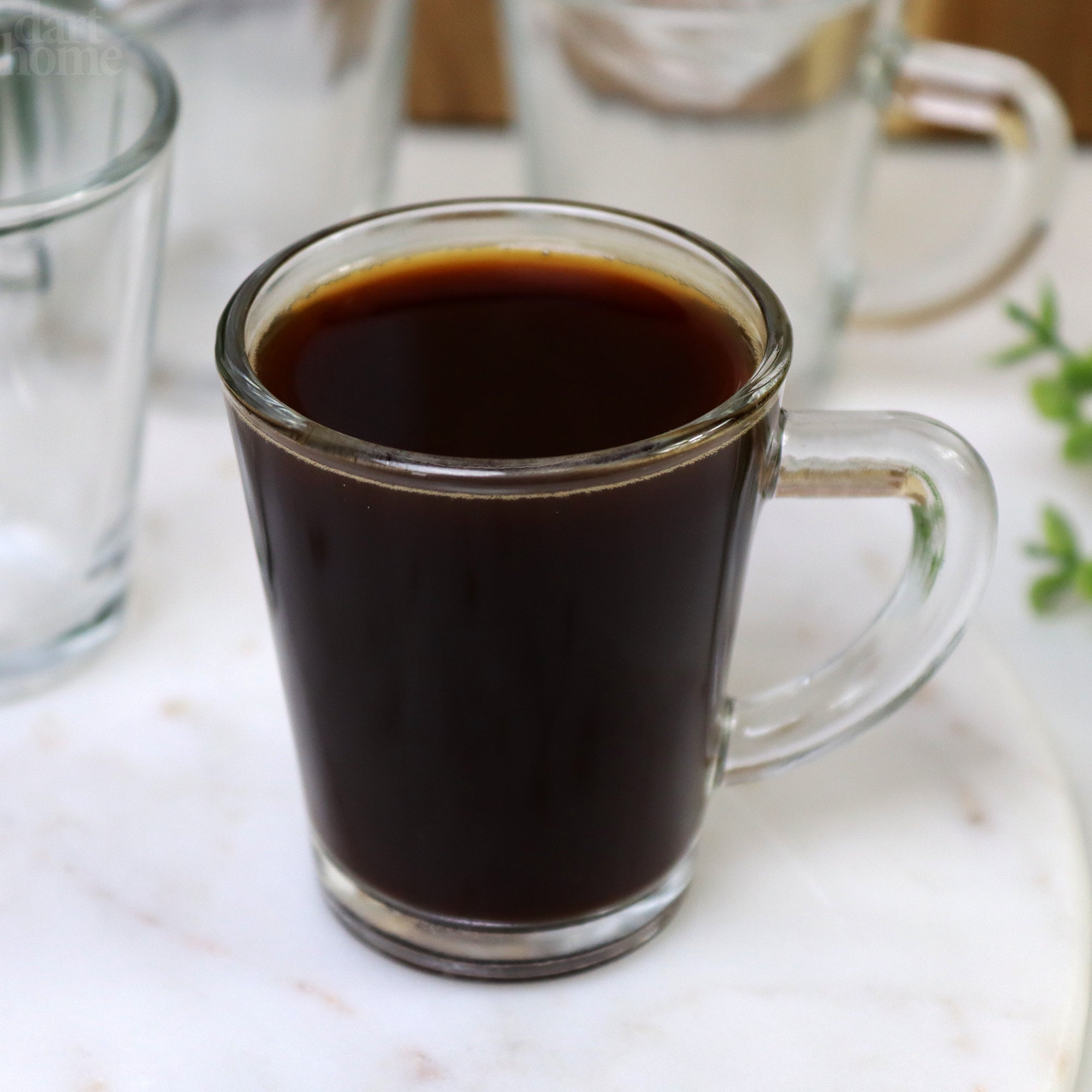 Ausgestelltes Espressotassen-Set aus Glas, 6 Stück