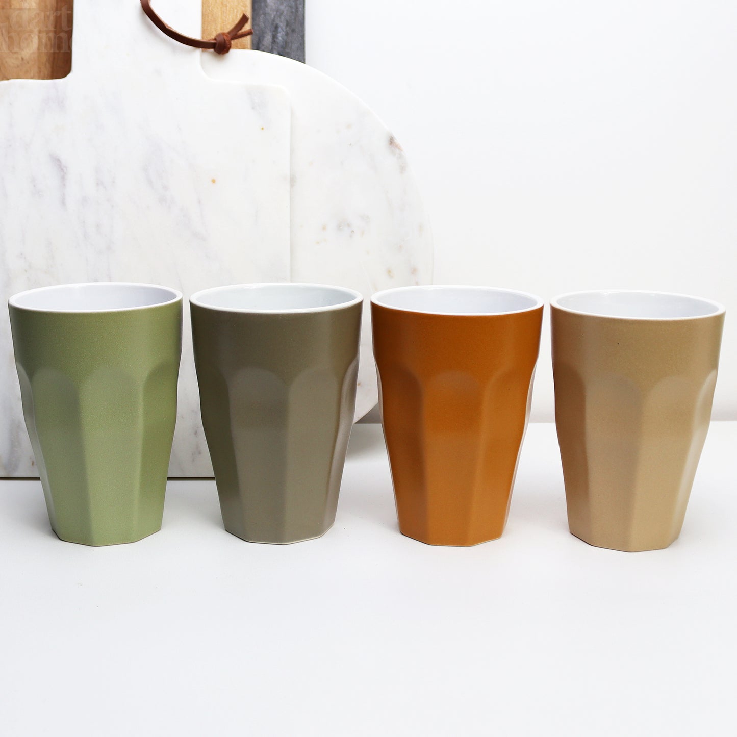 Set Of 4 Retro Earth Ceramic Tumblers