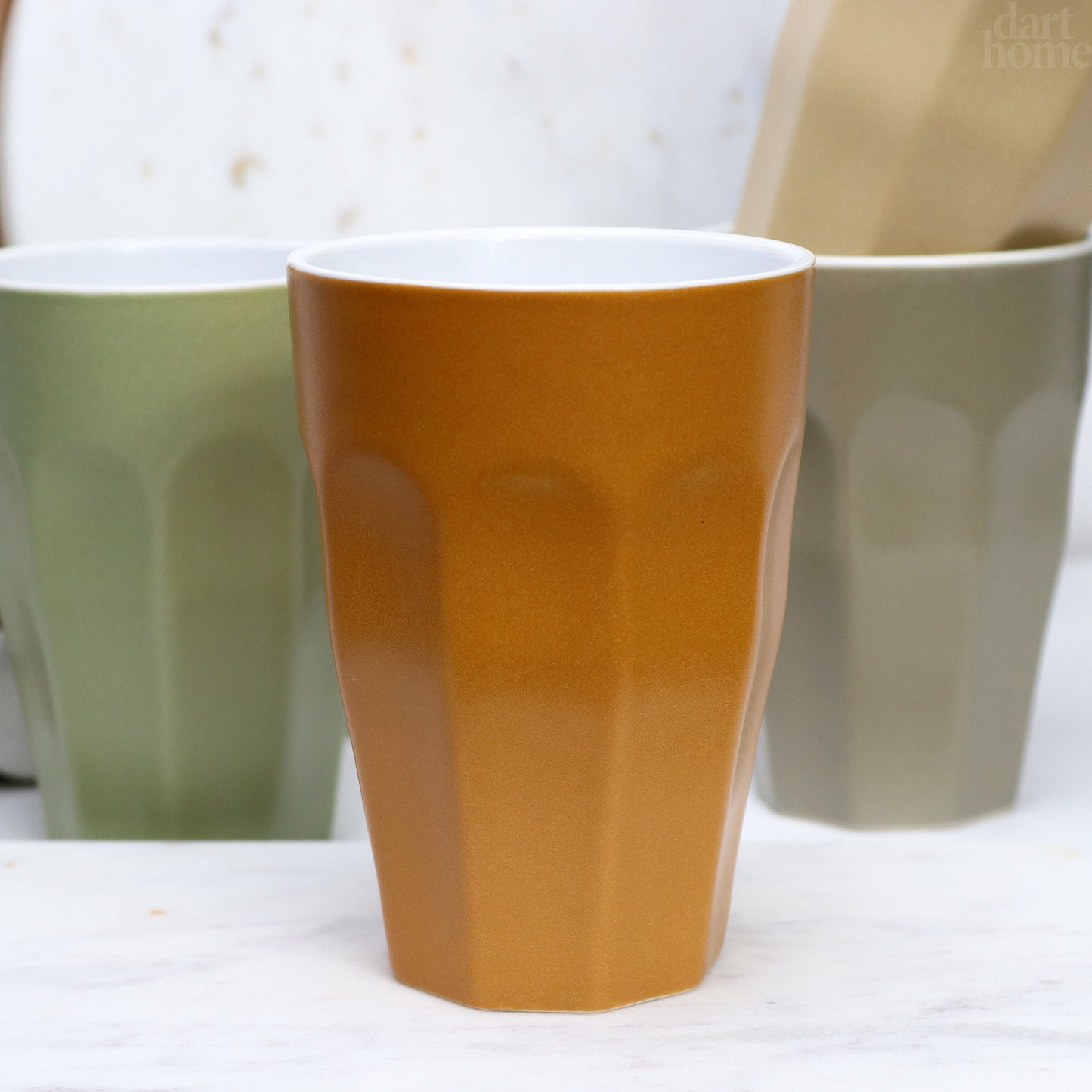 Set Of 4 Retro Earth Ceramic Tumblers