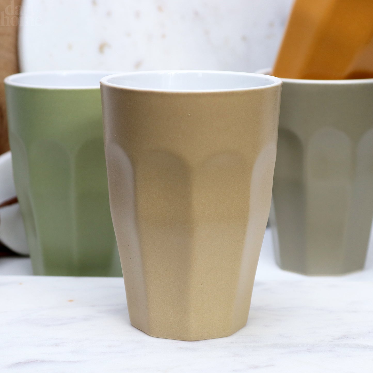 Set Of 4 Retro Earth Ceramic Tumblers