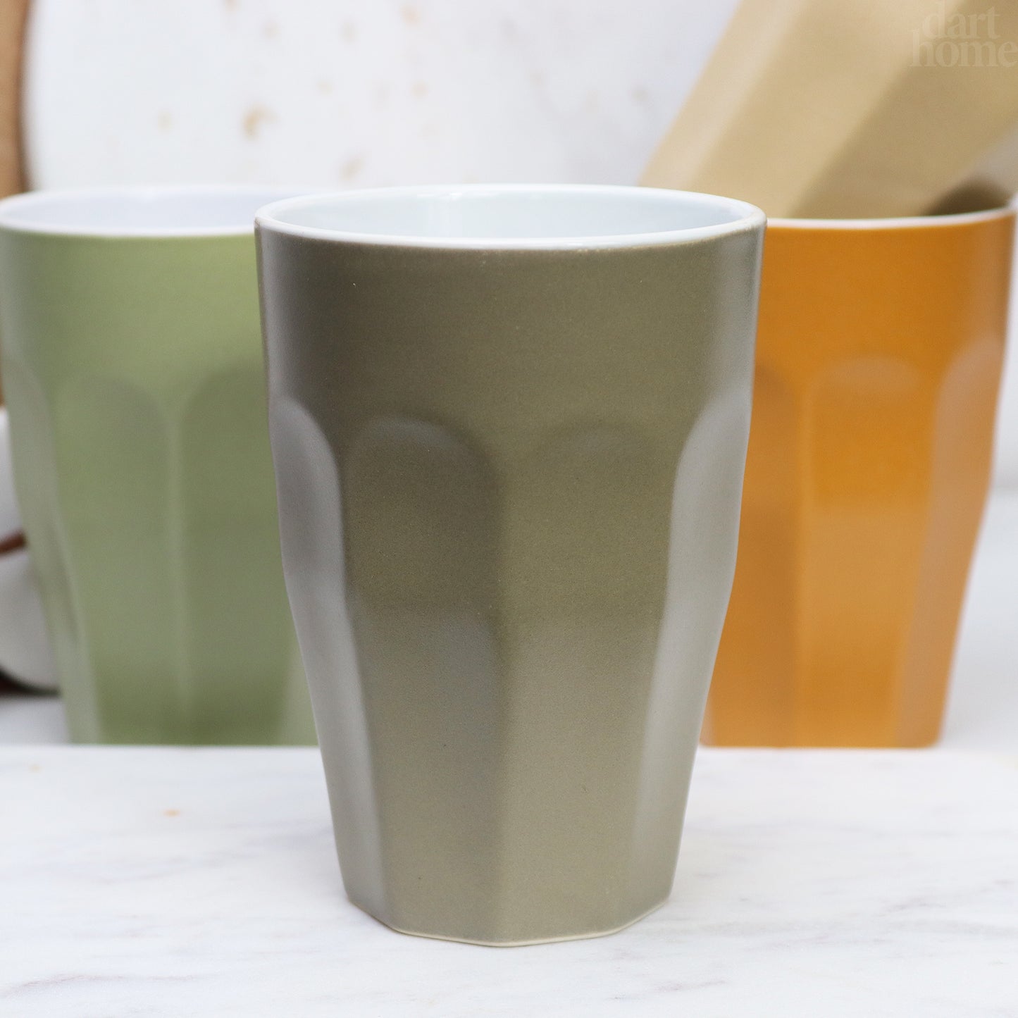 Set Of 4 Retro Earth Ceramic Tumblers