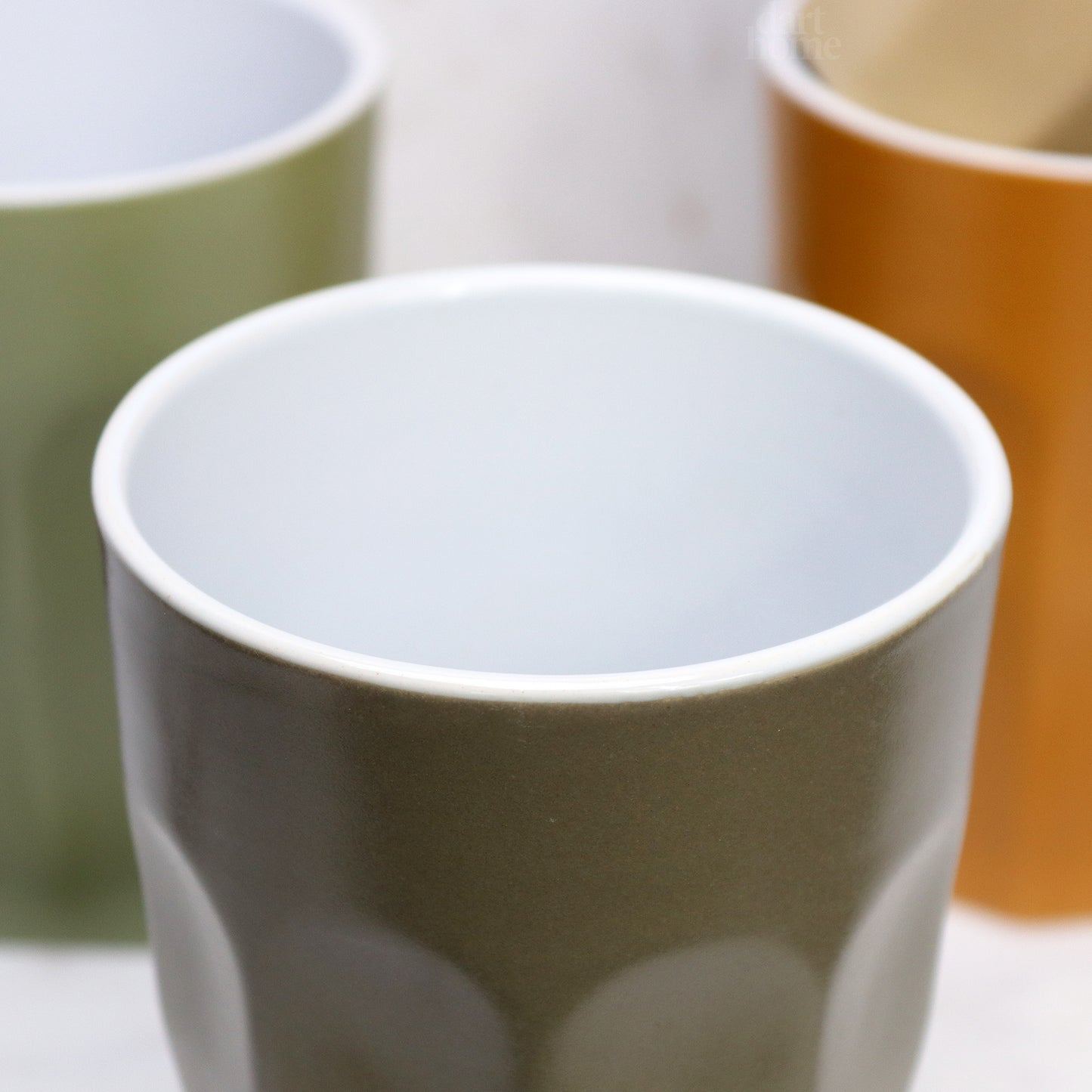 Set Of 4 Retro Earth Ceramic Tumblers