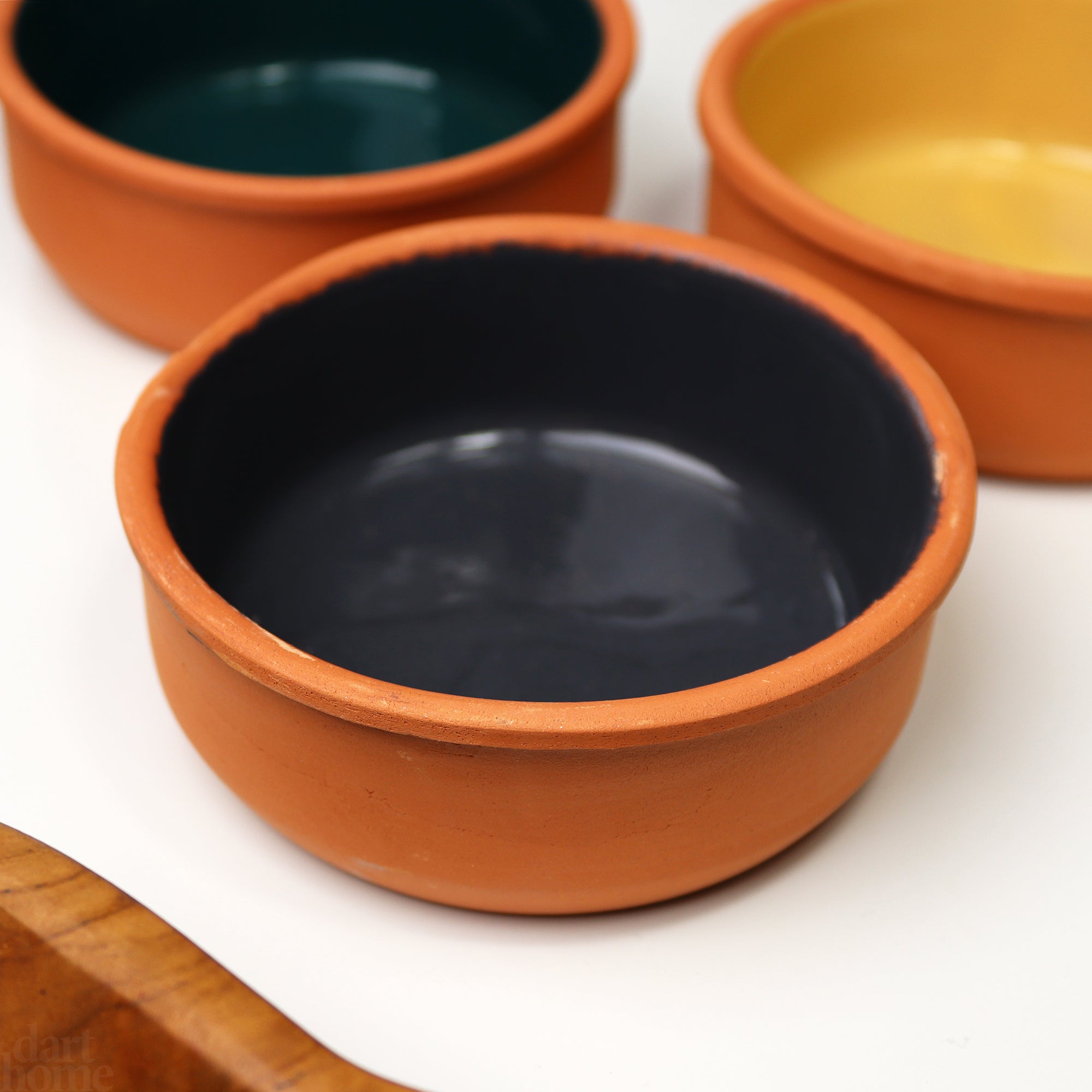 Round Coloured Terracotta Ramekins Set Of 3