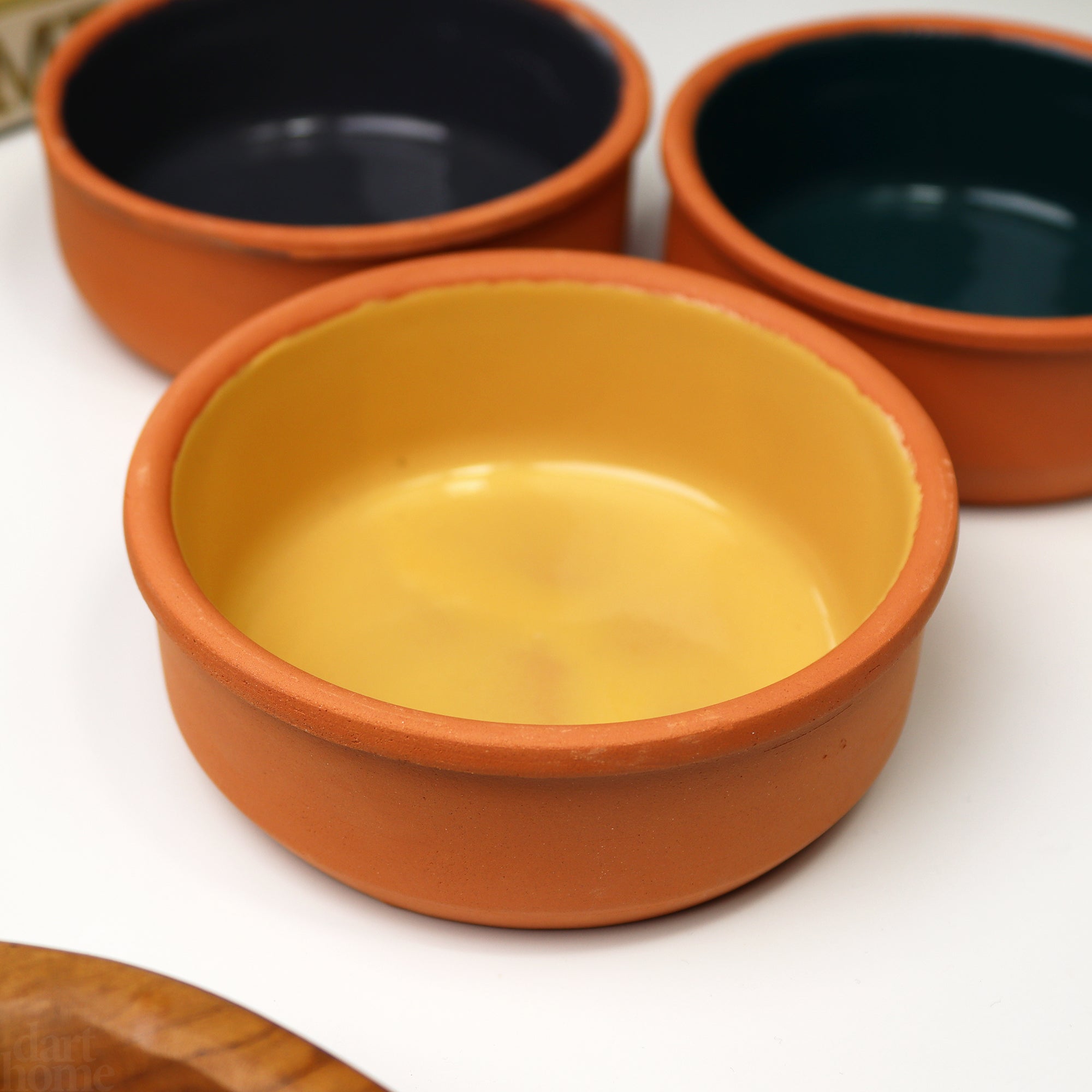 Round Coloured Terracotta Ramekins Set Of 3