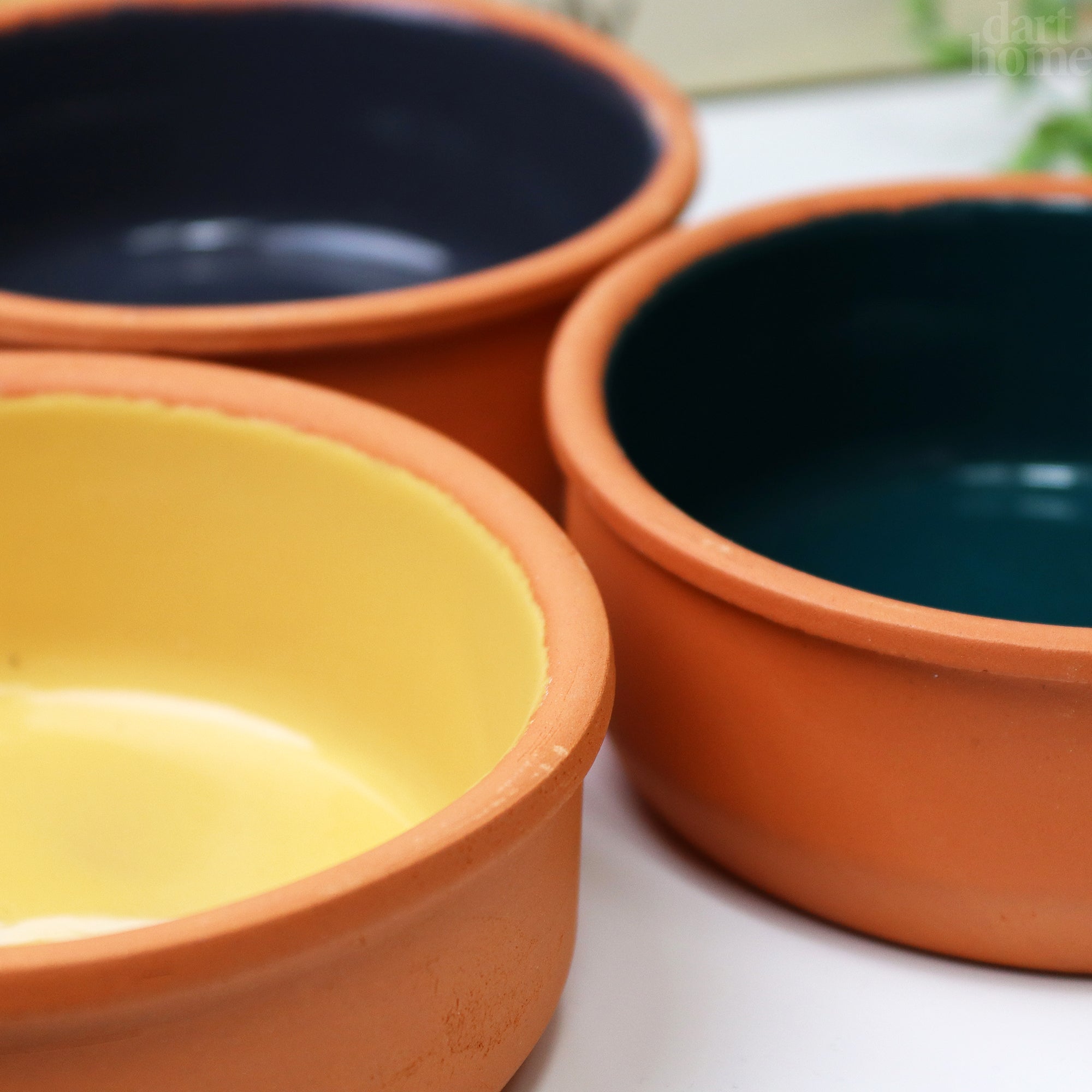 Round Coloured Terracotta Ramekins Set Of 3