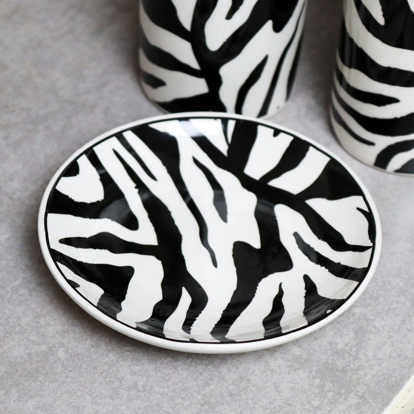 3pc Zebra Bathroom Accessory Set