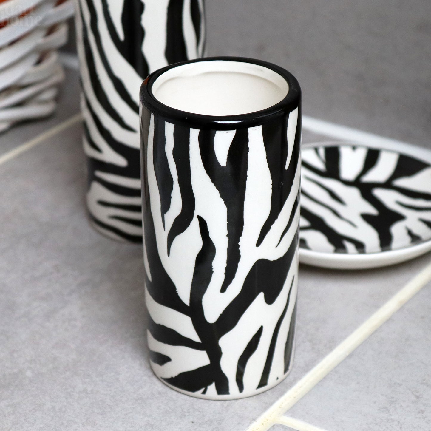 3pc Zebra Bathroom Accessory Set