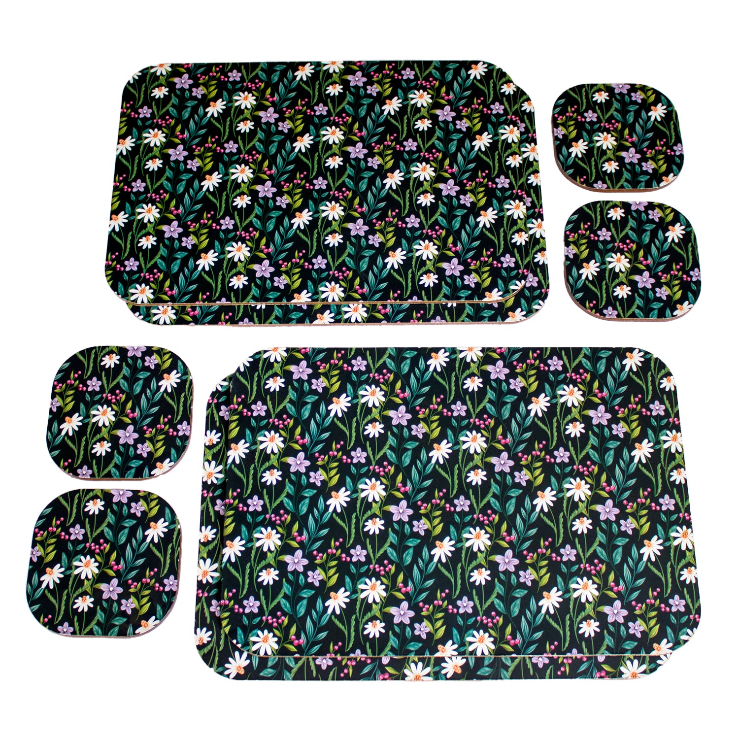 Set Of 4 Velvetback Wildflower Placemats and Coasters