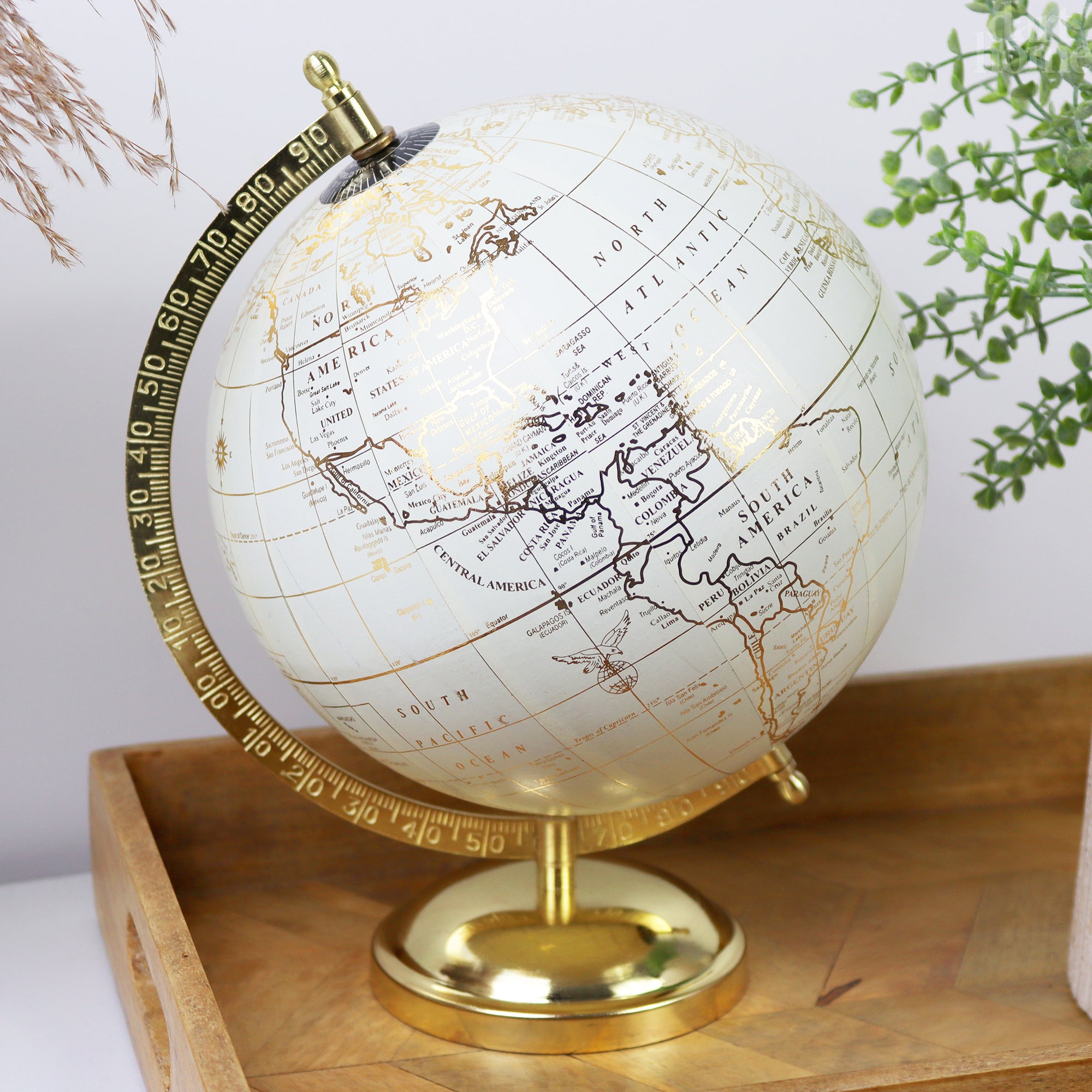 White And Gold Globe Ornament