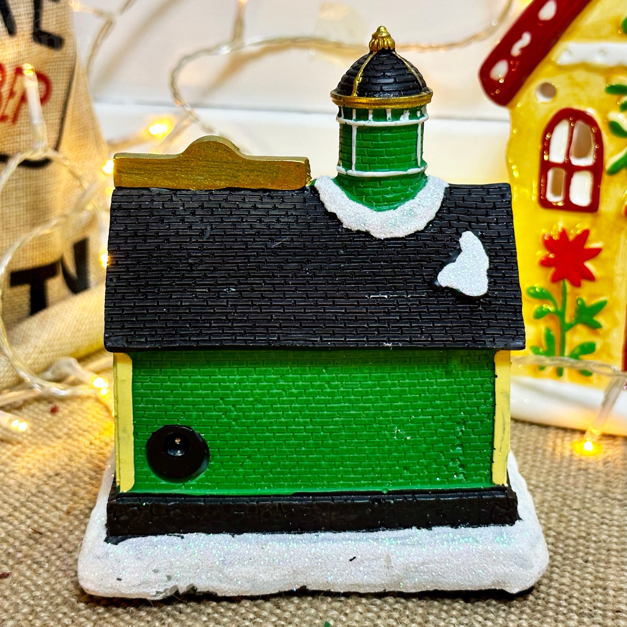 Leuchtende Weihnachtsdekoration für den Blumenladen