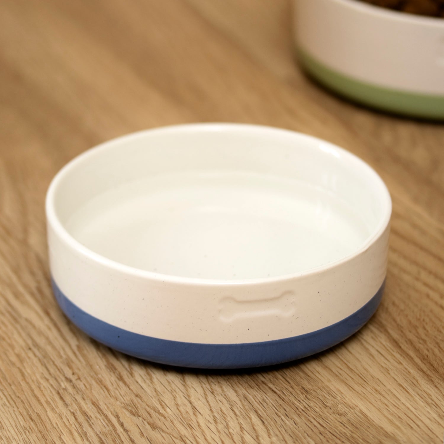 Set Of 2 Colour Dip Bone Dog Bowls