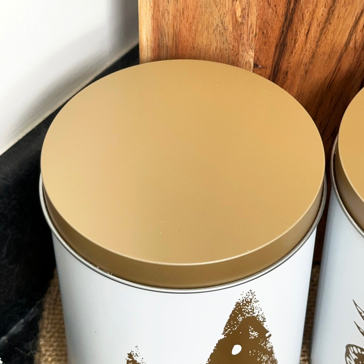 Weißer und goldener Weihnachtstee-Kaffee-Zucker