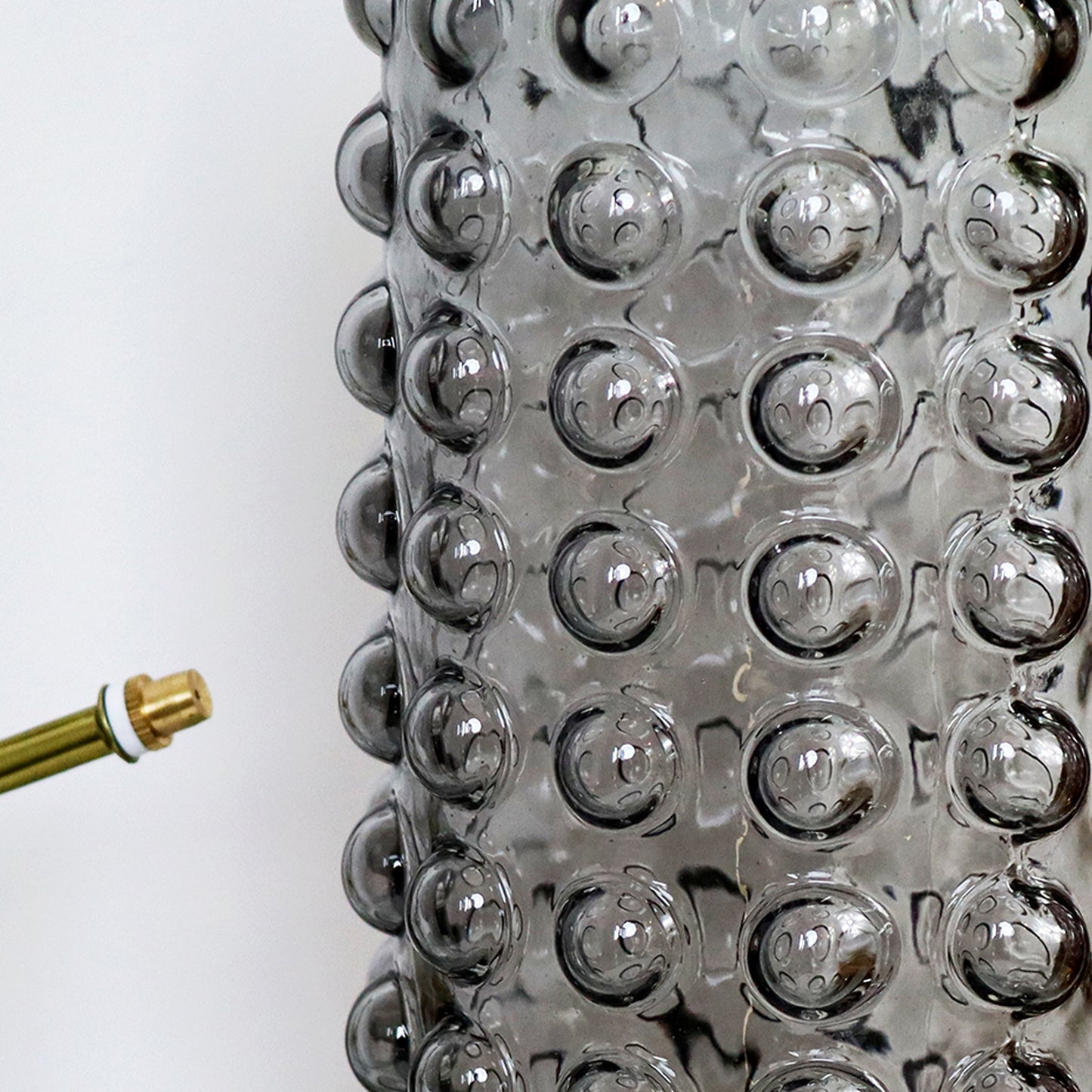 Grey Glass Tall Bobble Vase