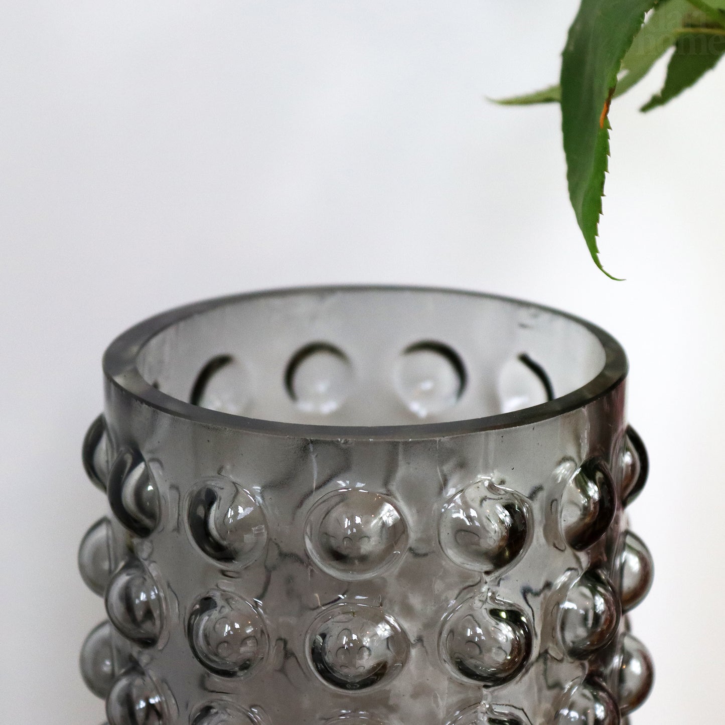 Grey Glass Tall Bobble Vase