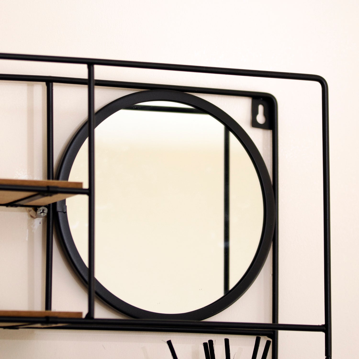 Industrial Wall Shelf Unit With Mirror