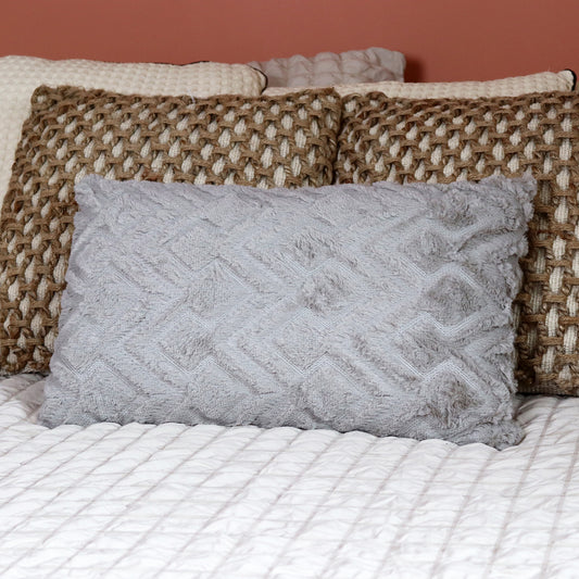 Grey Soft Aztec Cushion 50x30cm