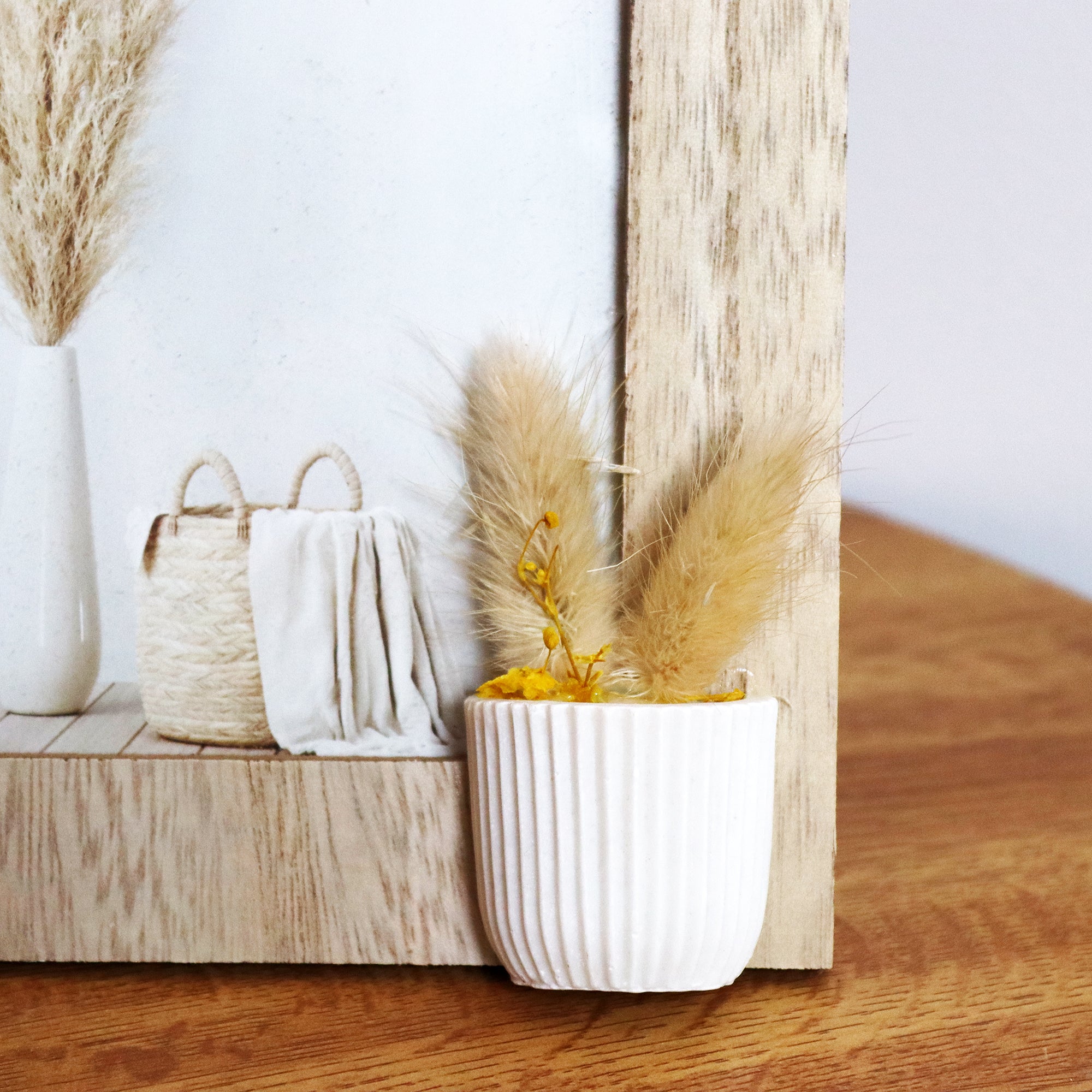 Rustic Pampas Pot Photo Frame