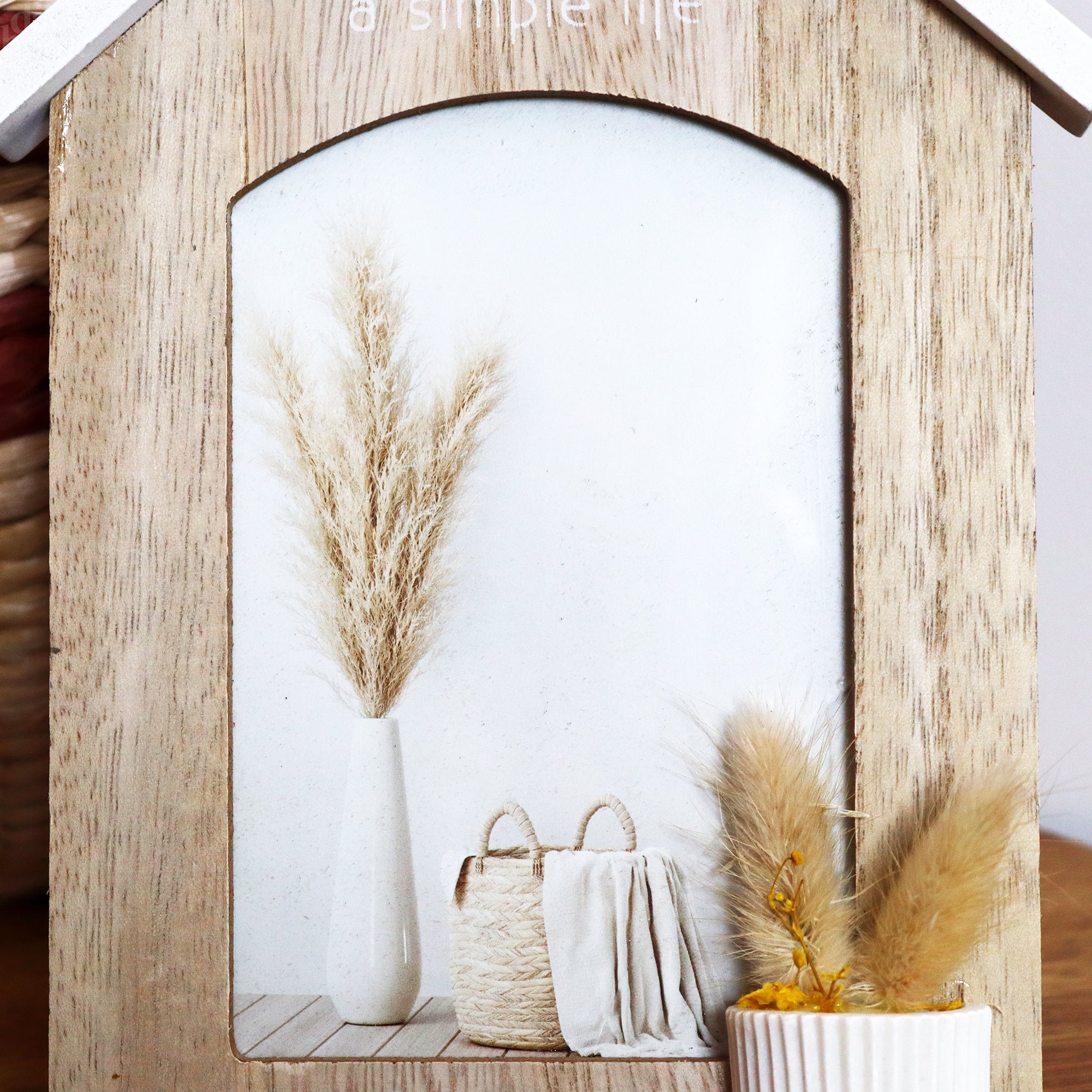 Rustic Pampas Pot Photo Frame