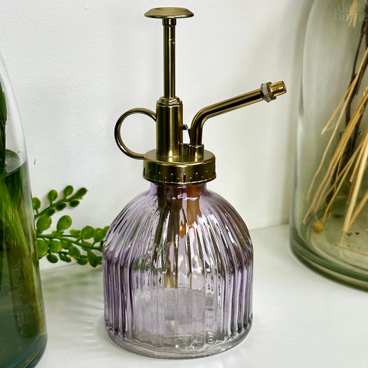 Purple Ribbed Glass Plant Mister 200ml