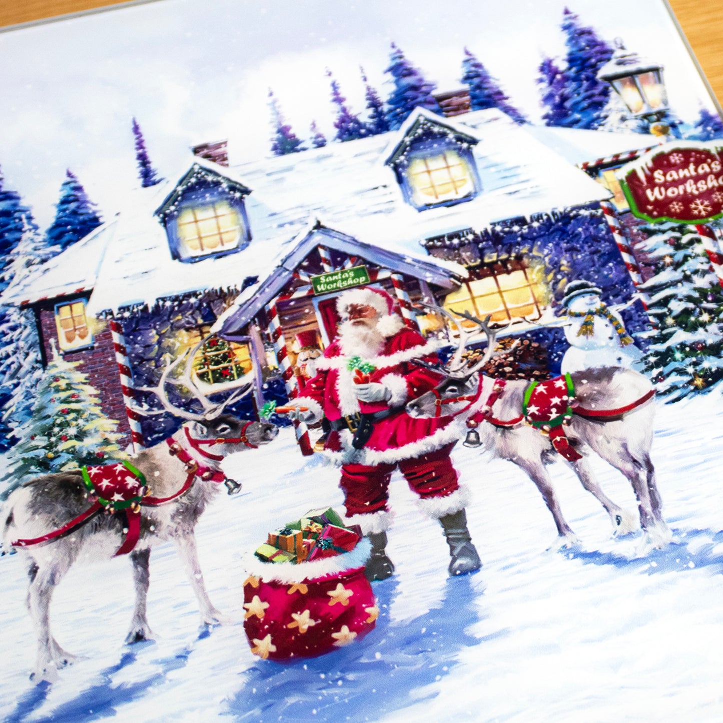 Santas Workshop Glass Chopping Board