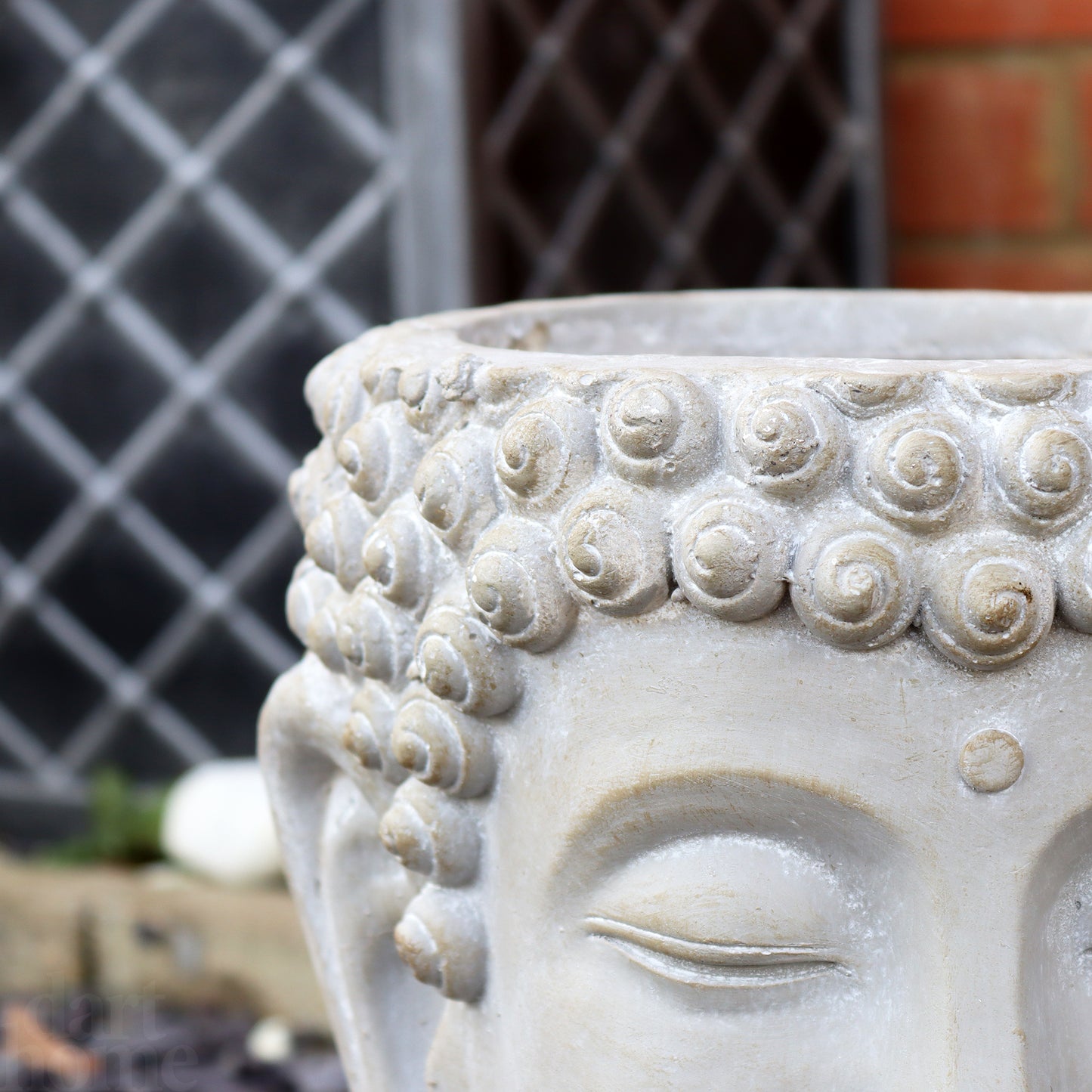 Concrete Effect Buddha Head Planter