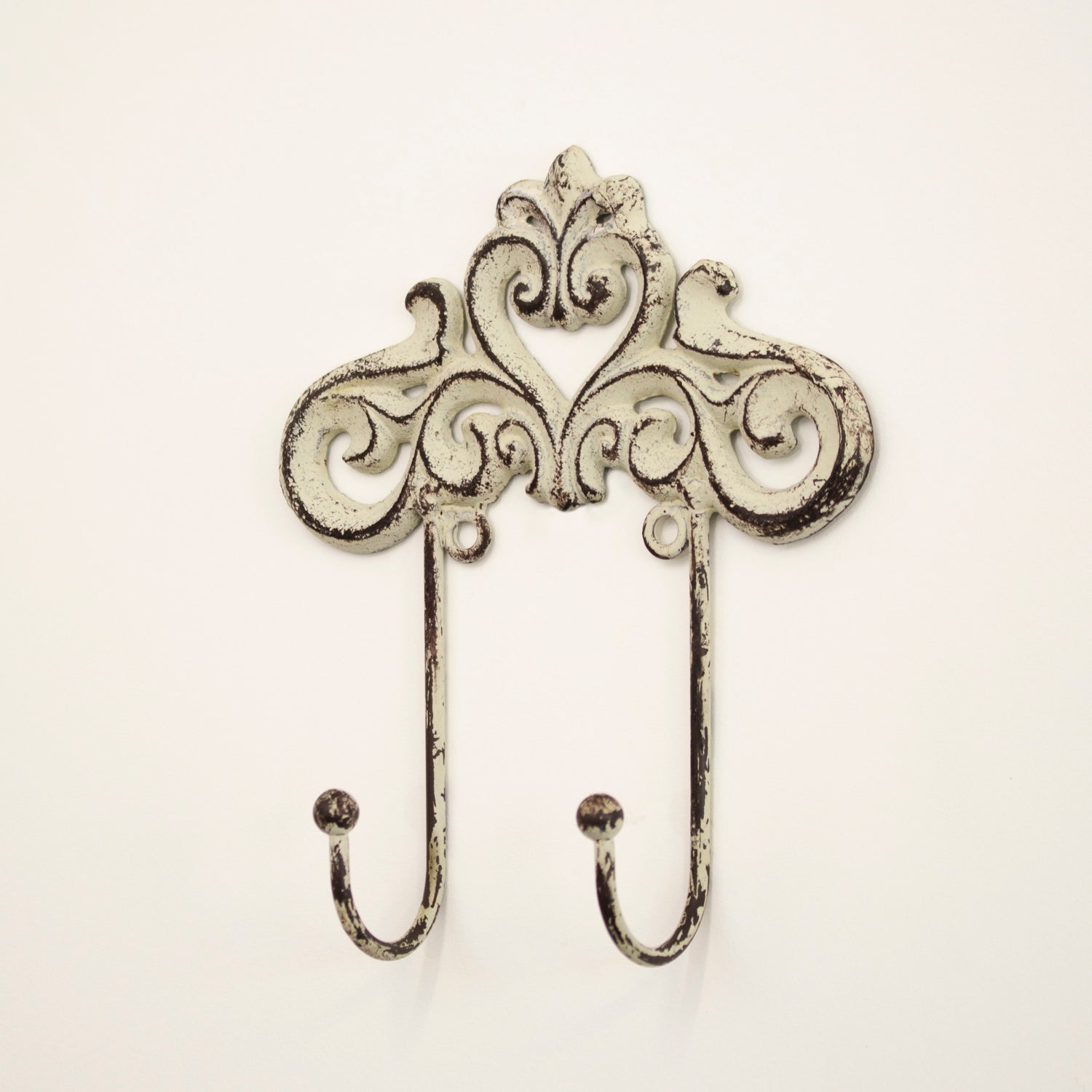 Cast Iron Love Heart Lattice Double Hook