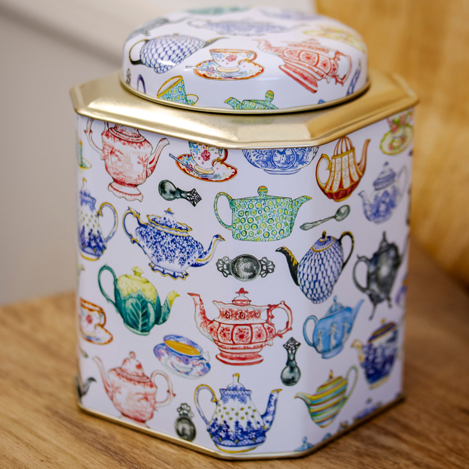 Colour Teapots Corner Cut Dome Storage Caddy