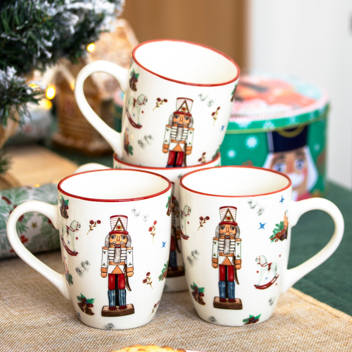 Set Of 4 Nutcracker Mugs