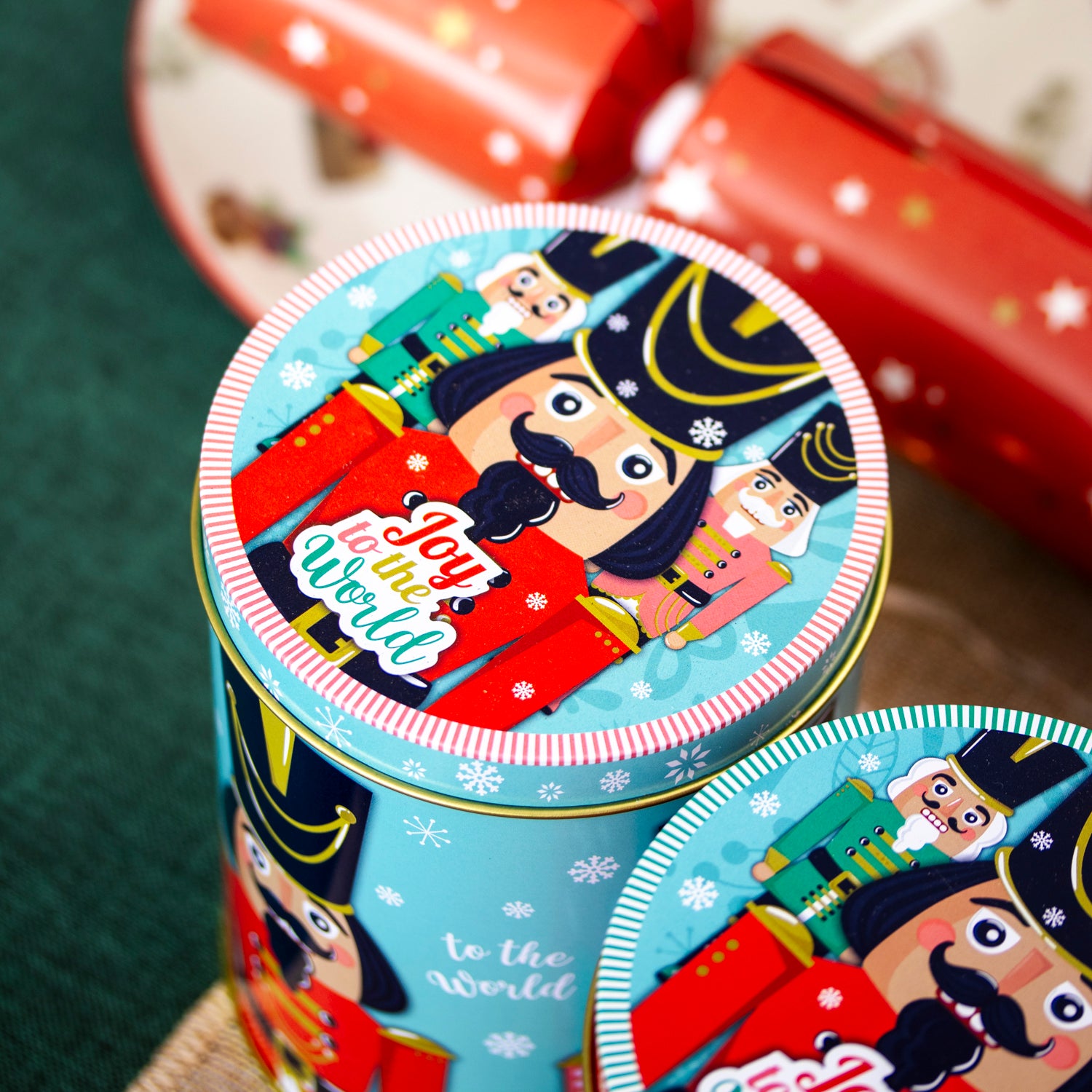 Set Of 3 Christmas Nutcracker Storage Tins