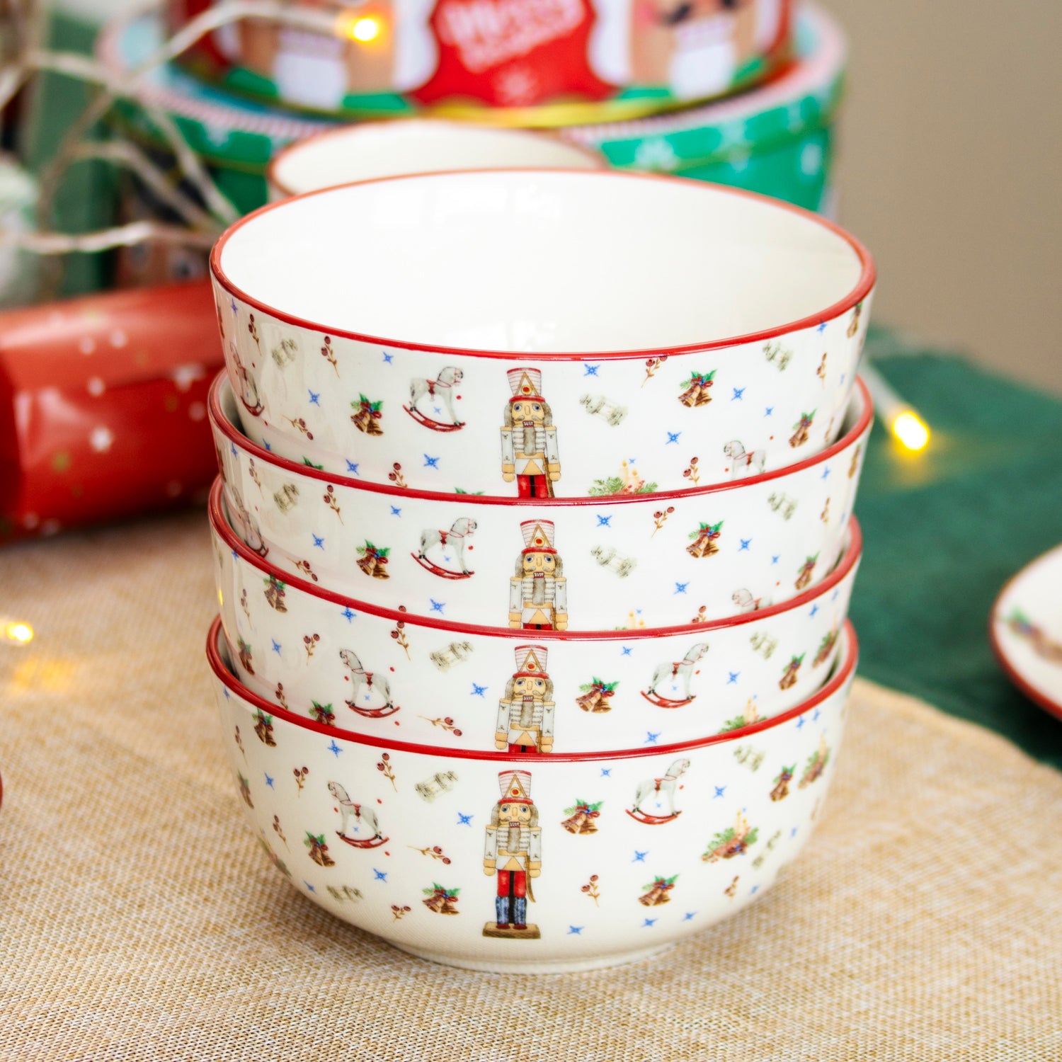 Set Of 4 Nutcracker Cereal Bowls