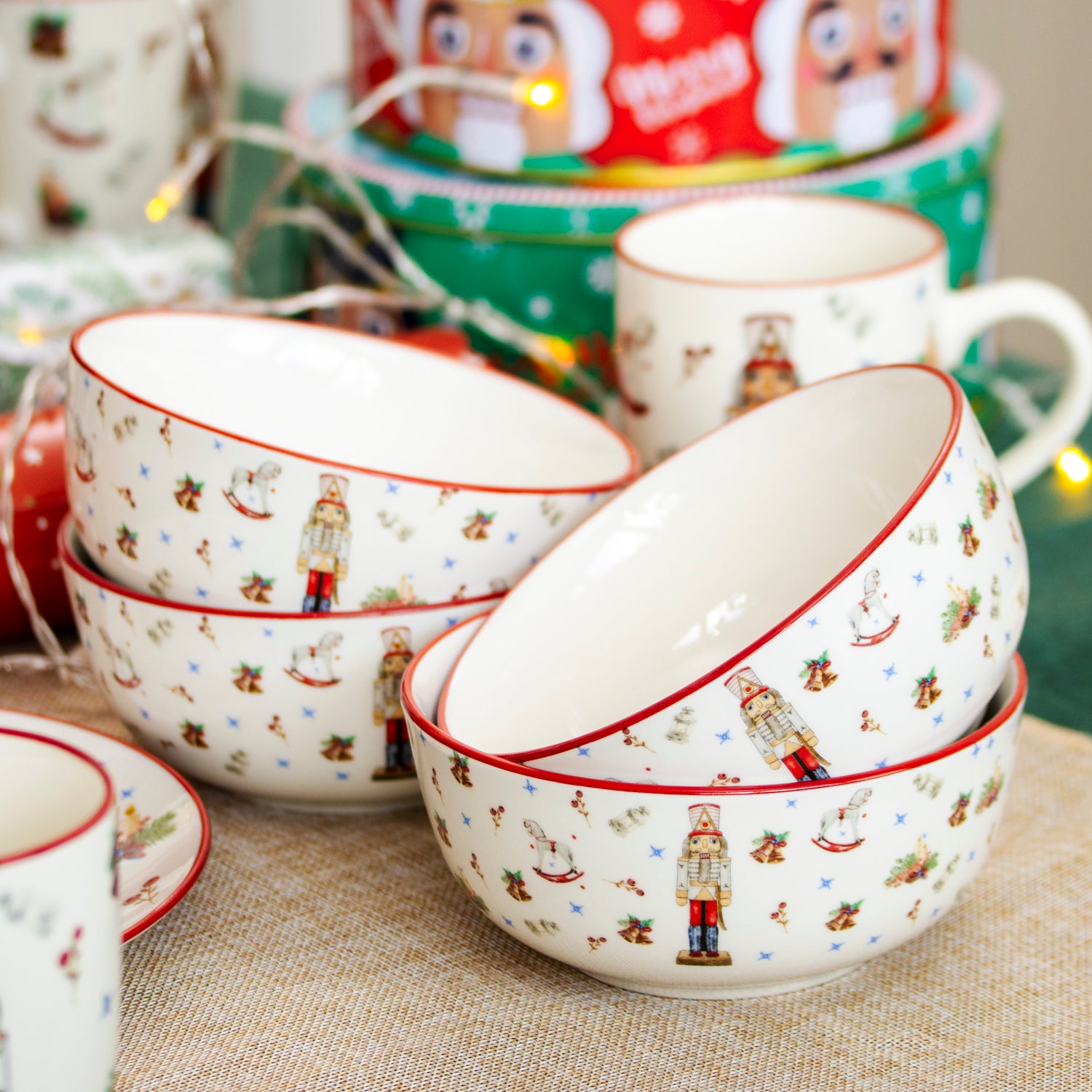 Set Of 4 Nutcracker Cereal Bowls