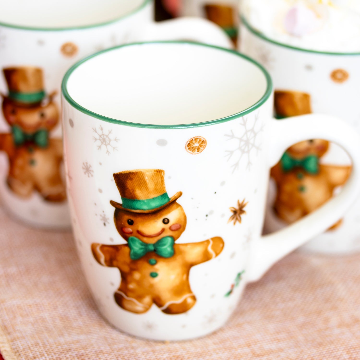 Set Of 4 Gingerbread Man Mugs