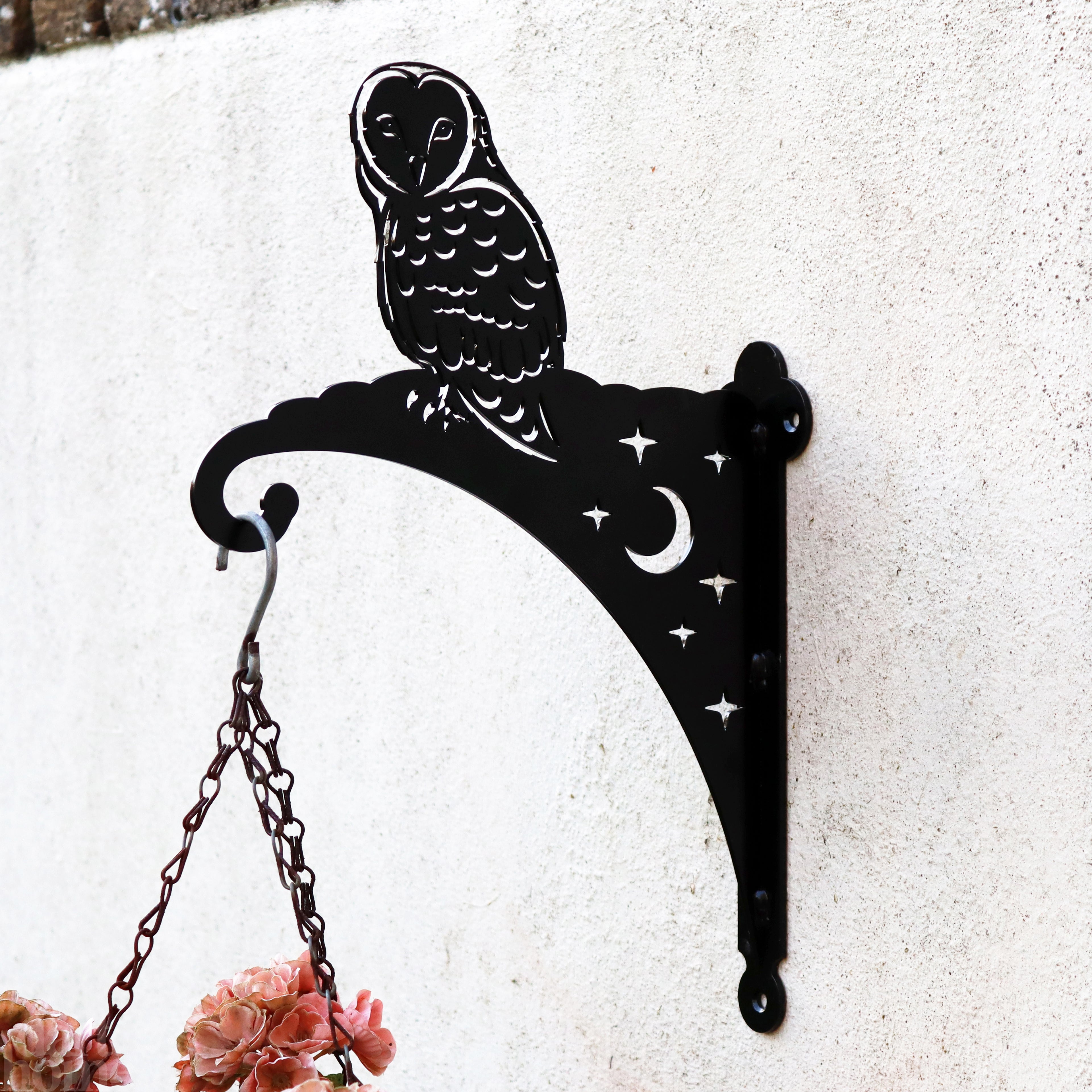 Steel Night Owl Hanging Basket Bracket