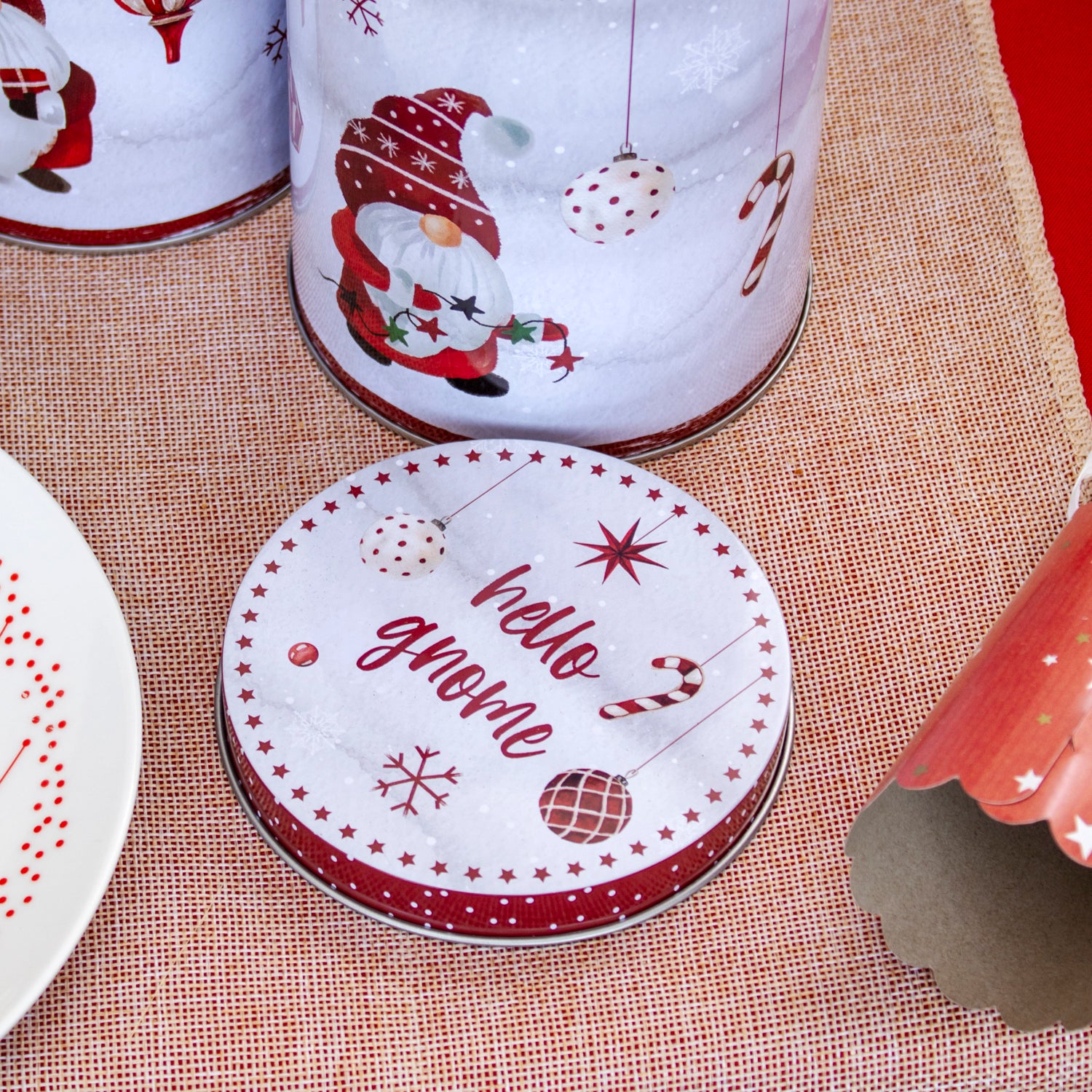 Set Of 3 Christmas Gonk Storage Tins