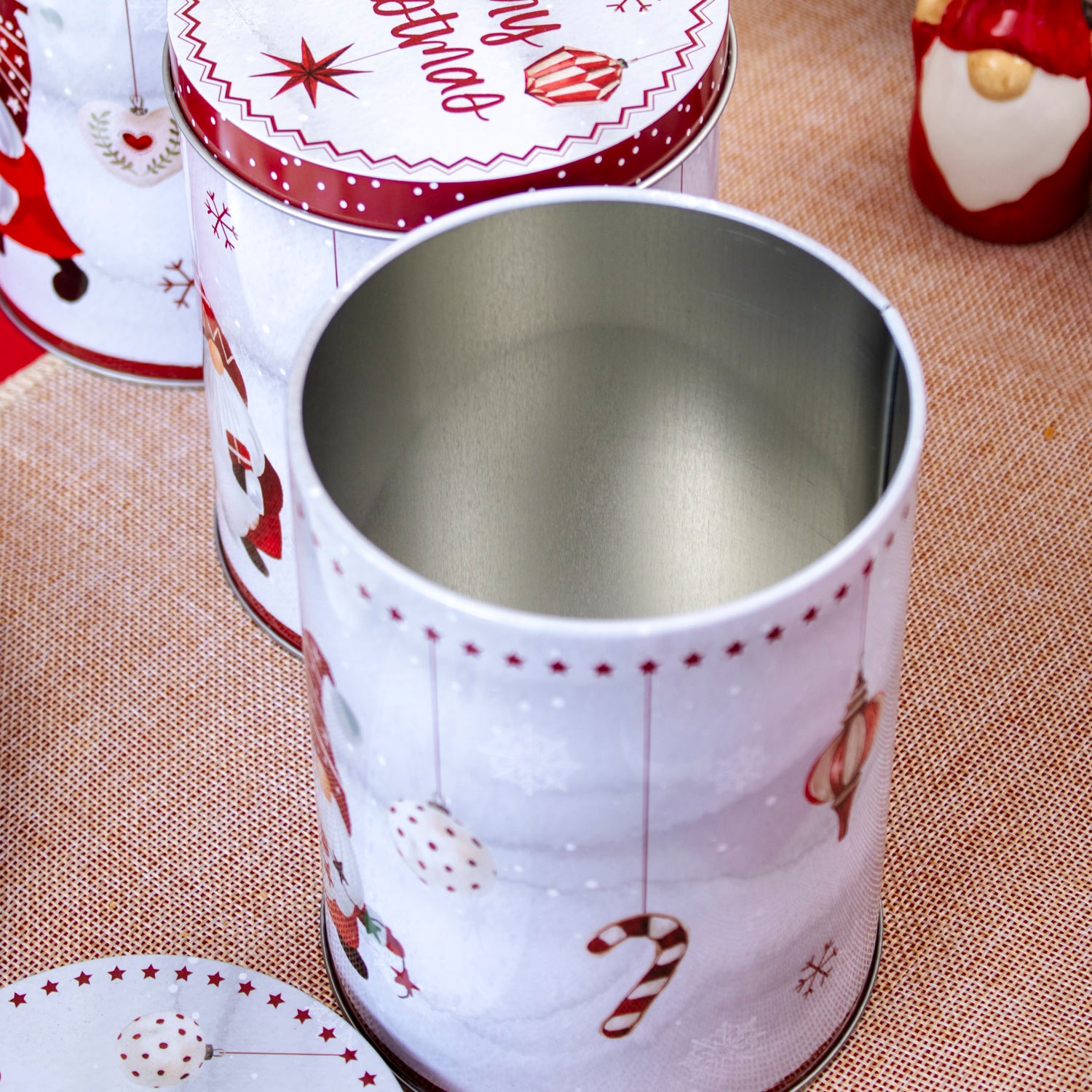 Set Of 3 Christmas Gonk Storage Tins