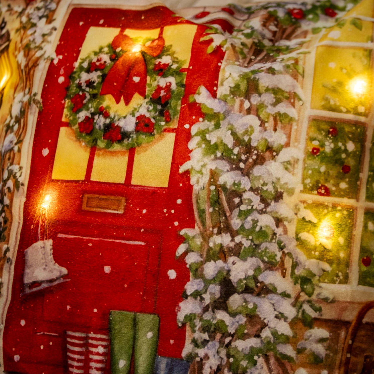 Leuchtendes Winter-Robin-Kissen