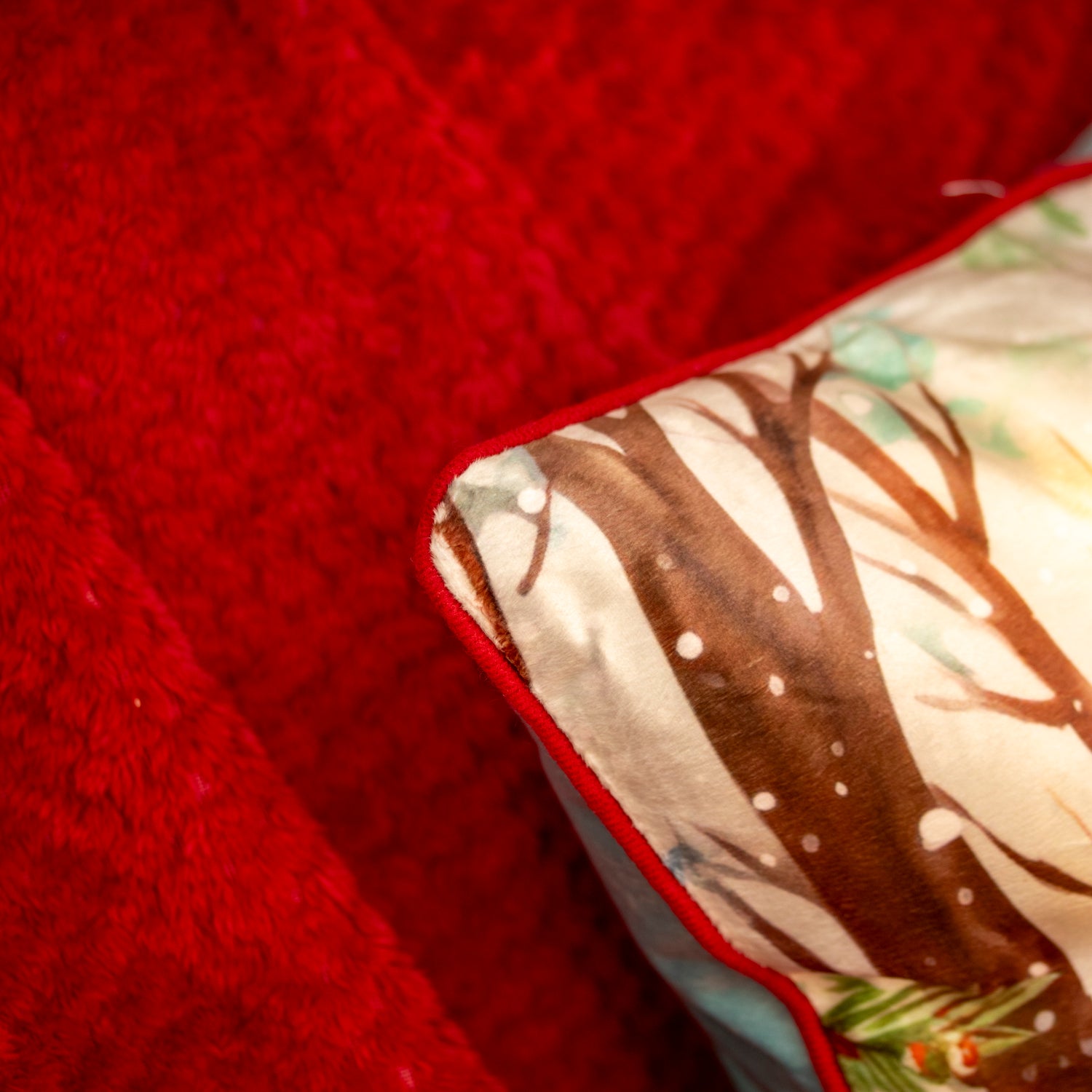 Leuchtendes Winter-Robin-Kissen