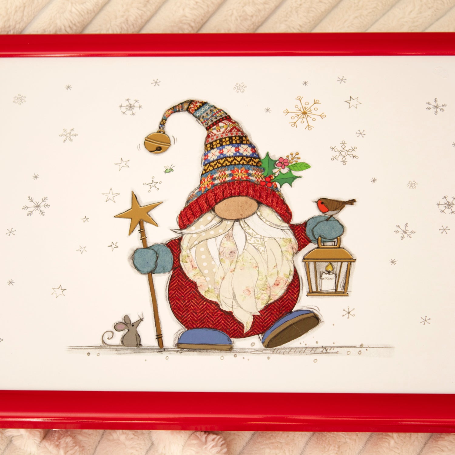 Christmas Bug Art Gonk Cushioned Lap Tray