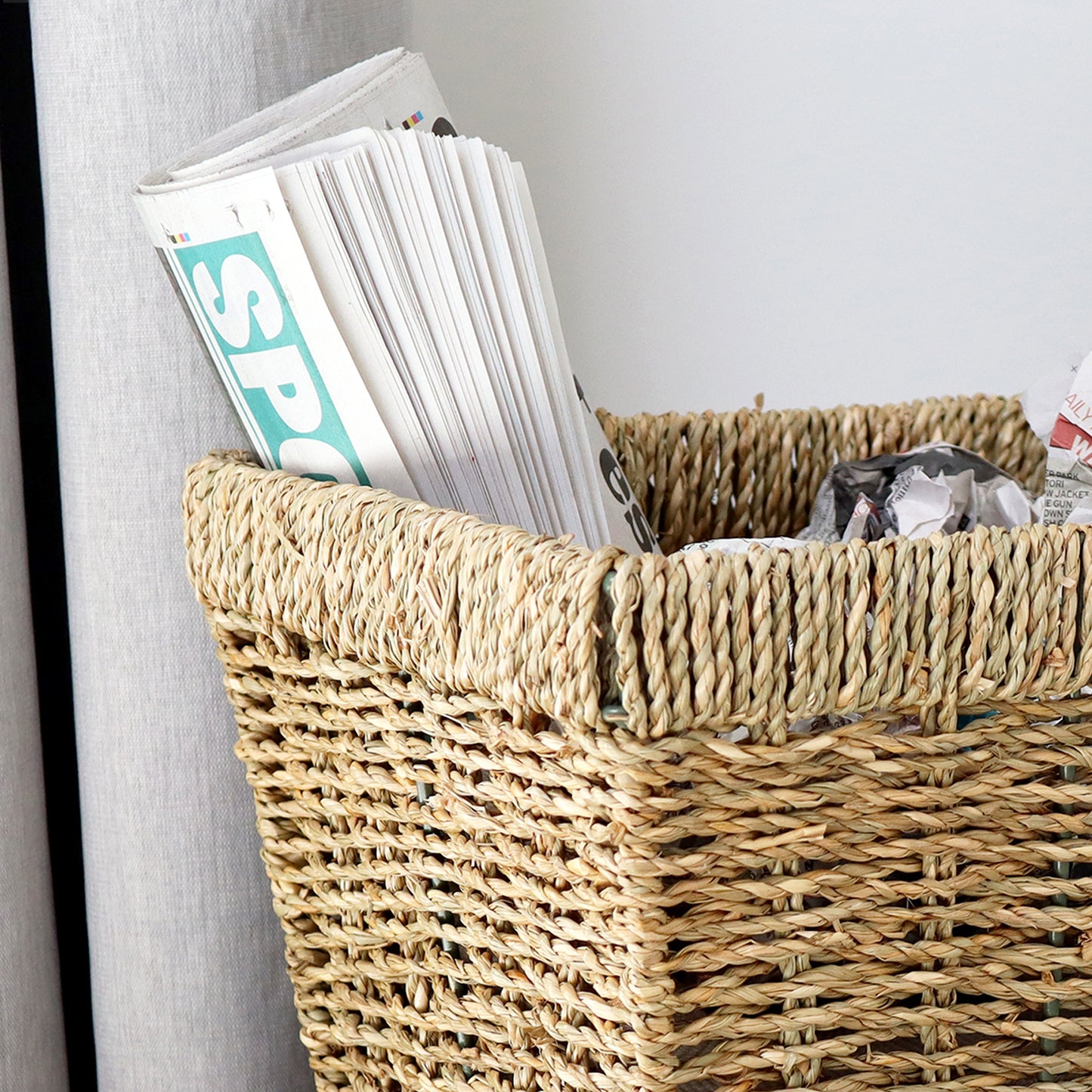 Square Seagrass Paper Bin