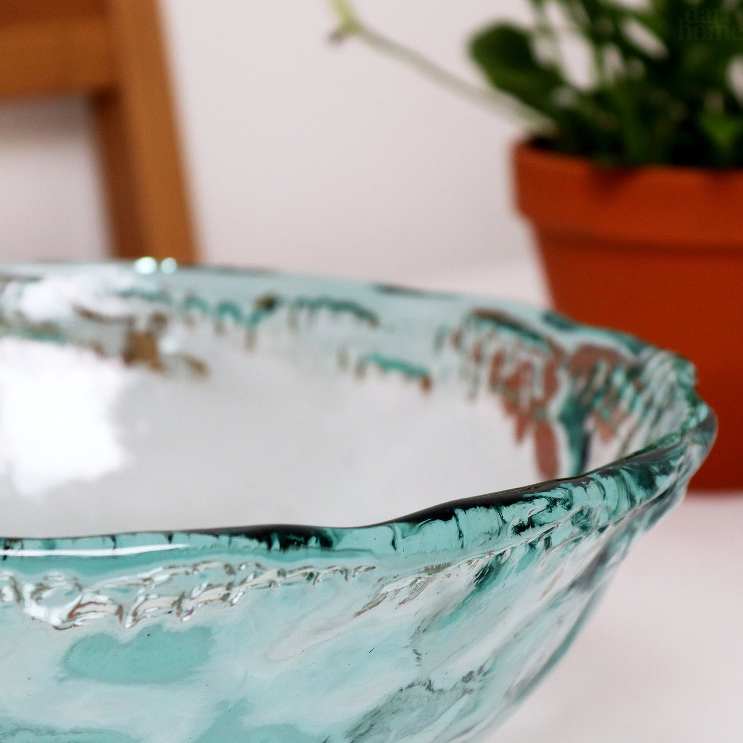 Aqua Recycled Glass Bowl