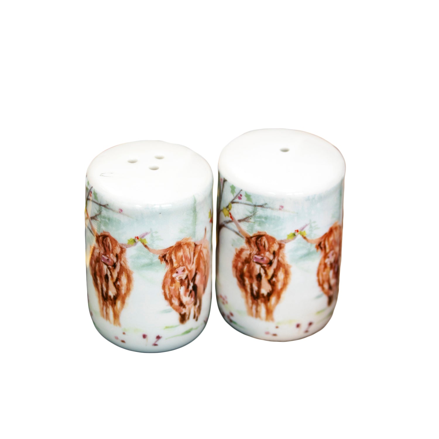 Christmas Highland Cows Salt And Pepper Shakers