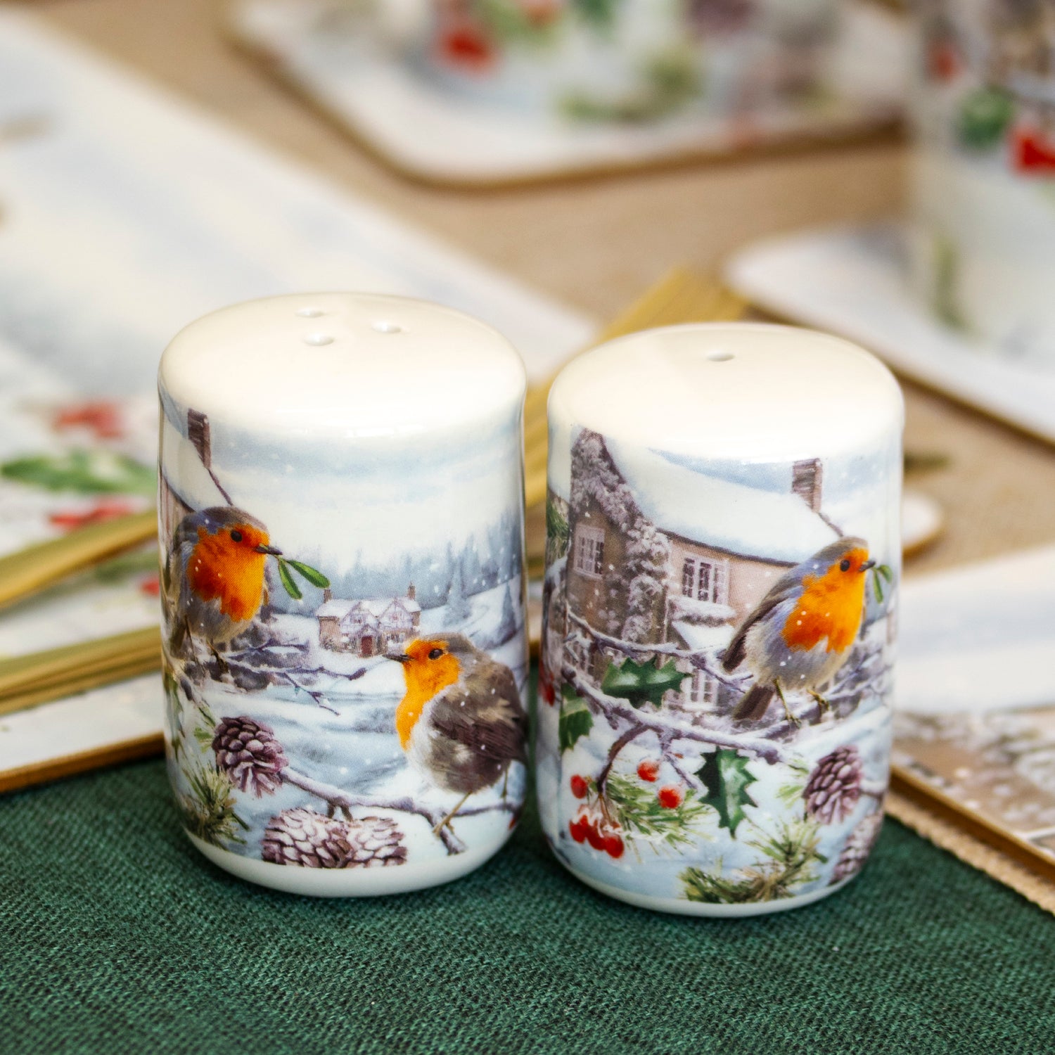Christmas Robins Salt And Pepper Shakers