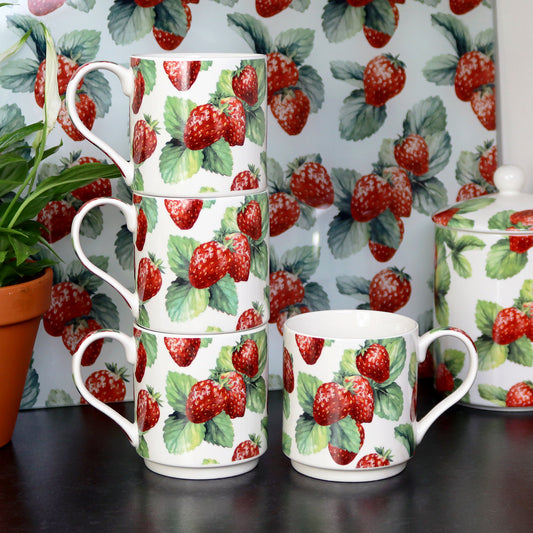 Strawberry Patch Stacking Mugs Set Of 4
