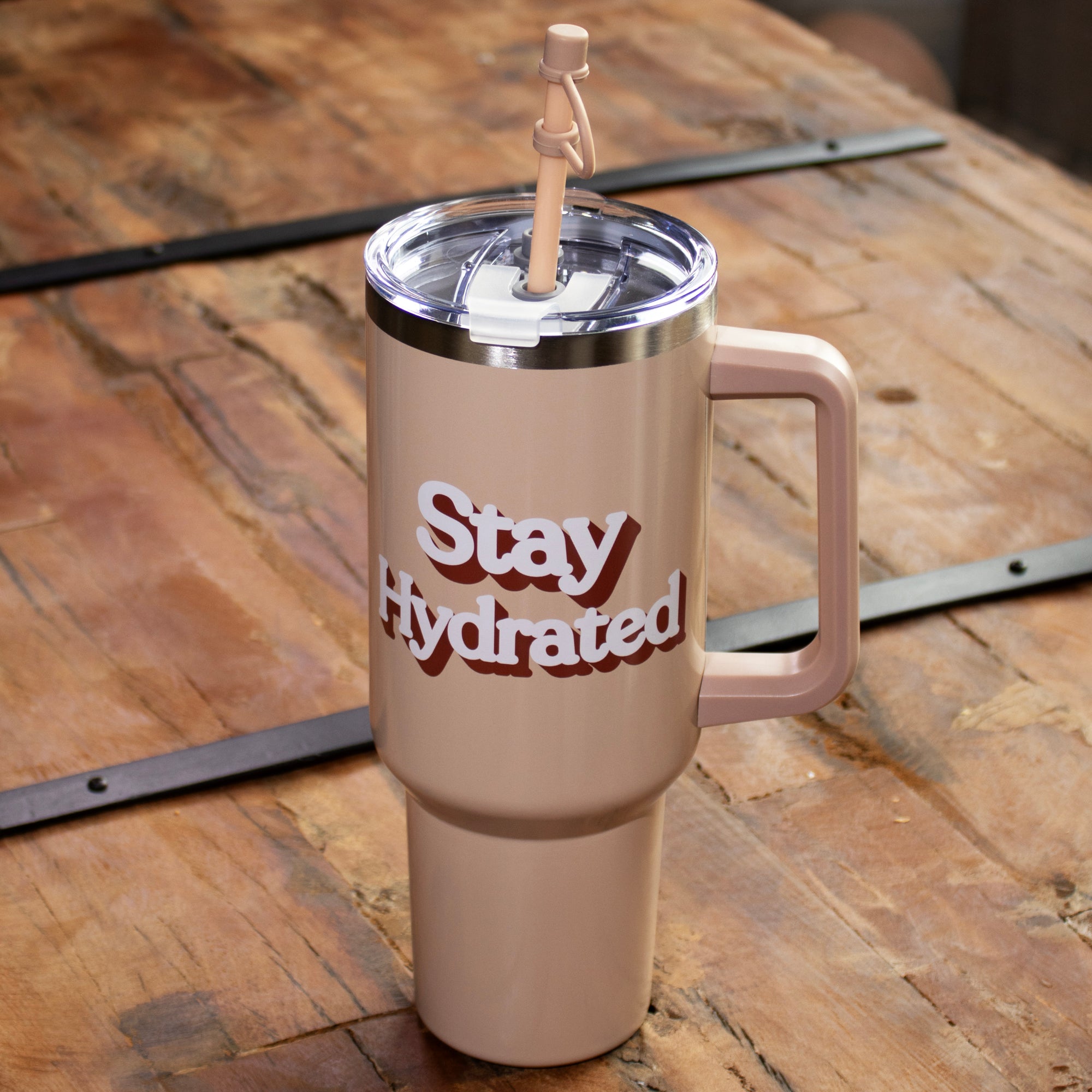 Stay Hydrated Stainless Steel 1.2L Double Wall Straw Bottle