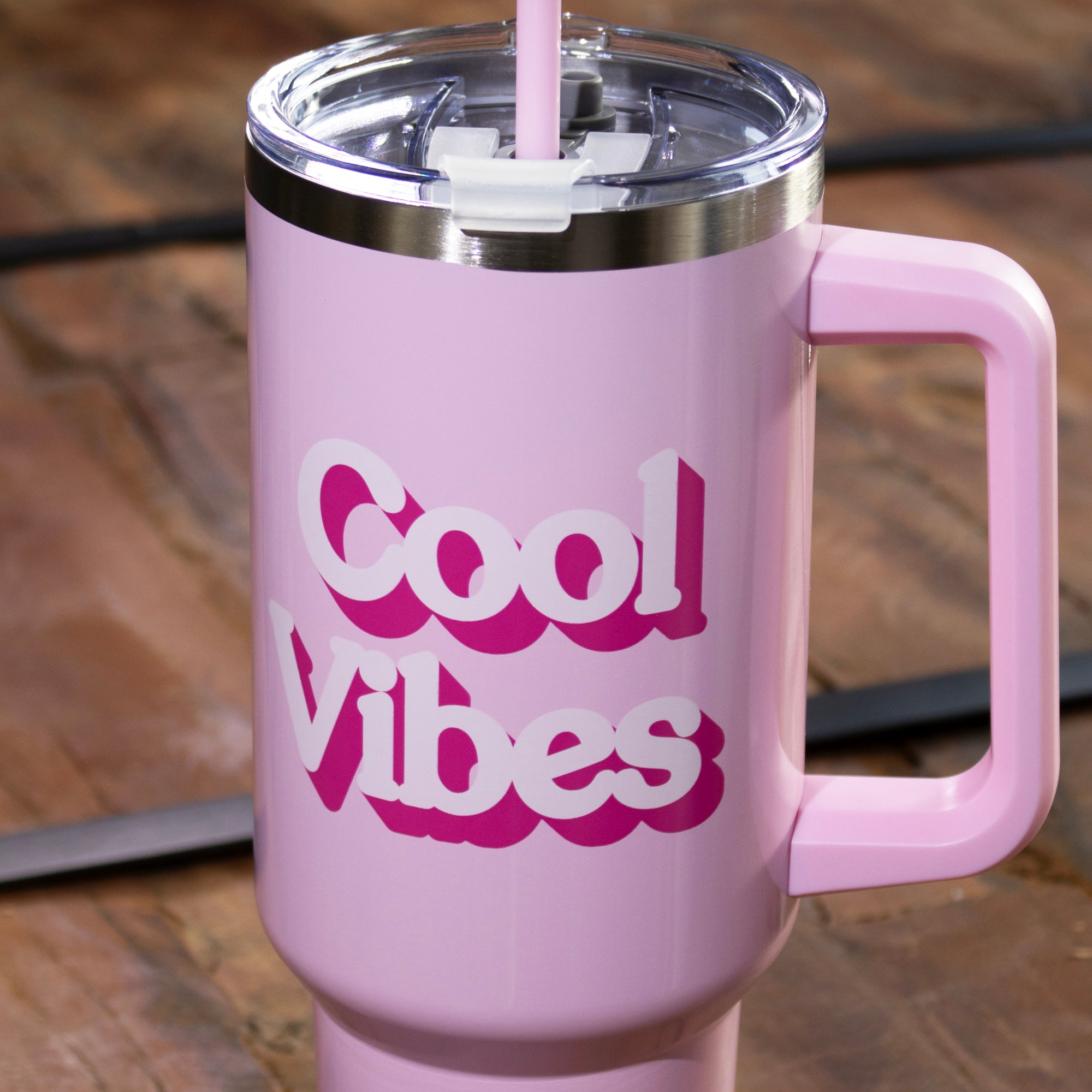 Cool Vibes Stainless Steel 1.2L Double Wall Straw Bottle