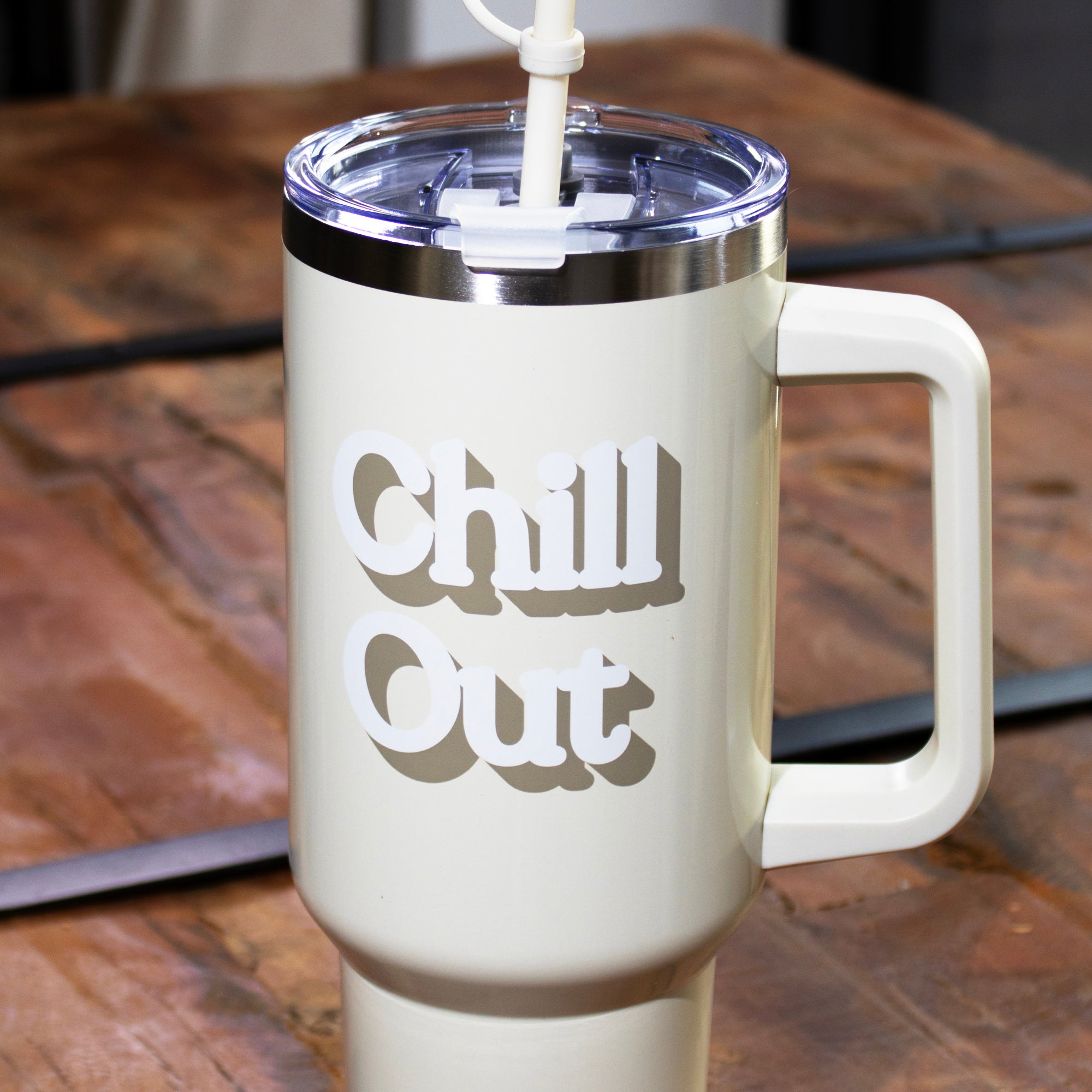 Chill Out Stainless Steel 1.2L Double Wall Straw Bottle